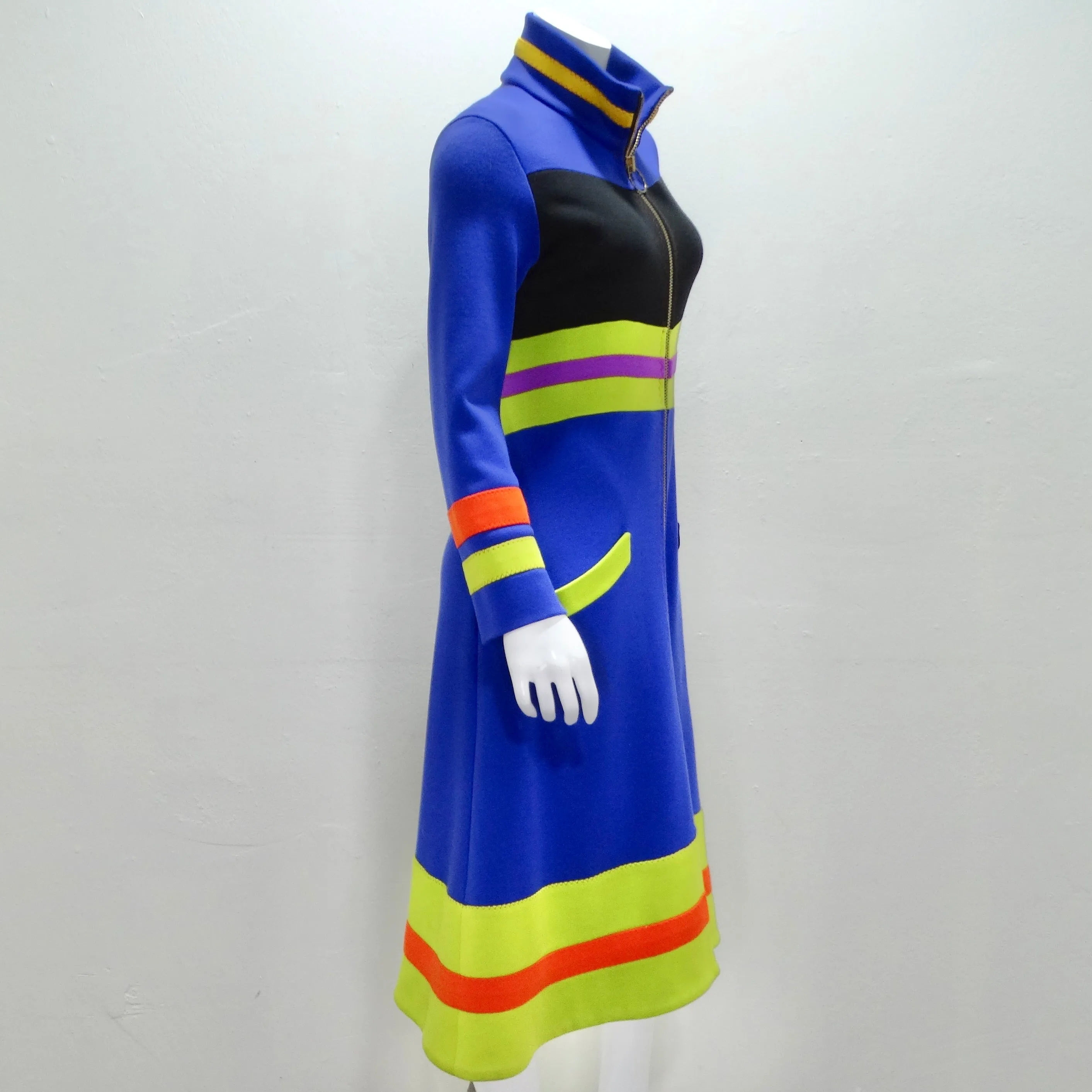 1960s Mod Color Block Jacket Dress