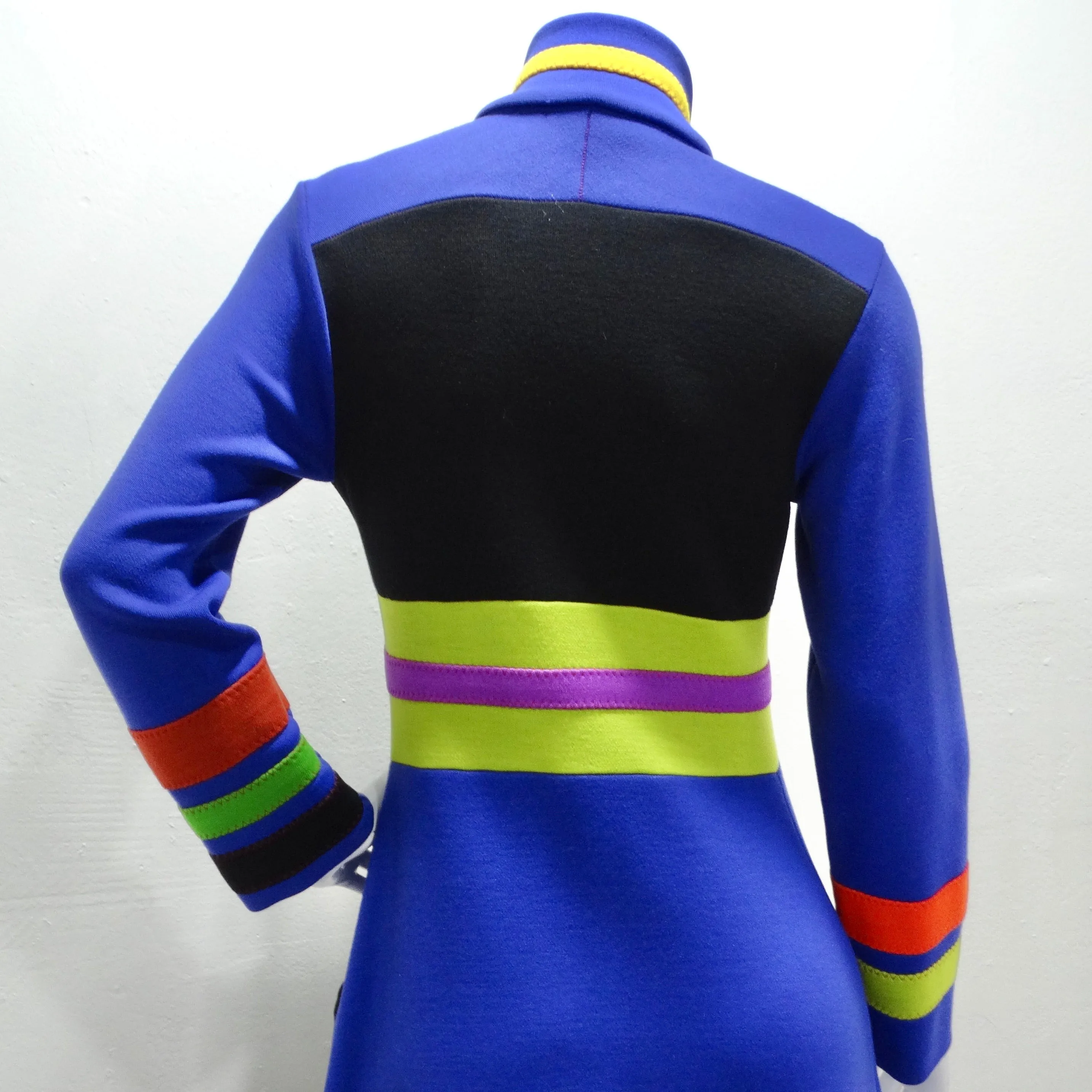 1960s Mod Color Block Jacket Dress