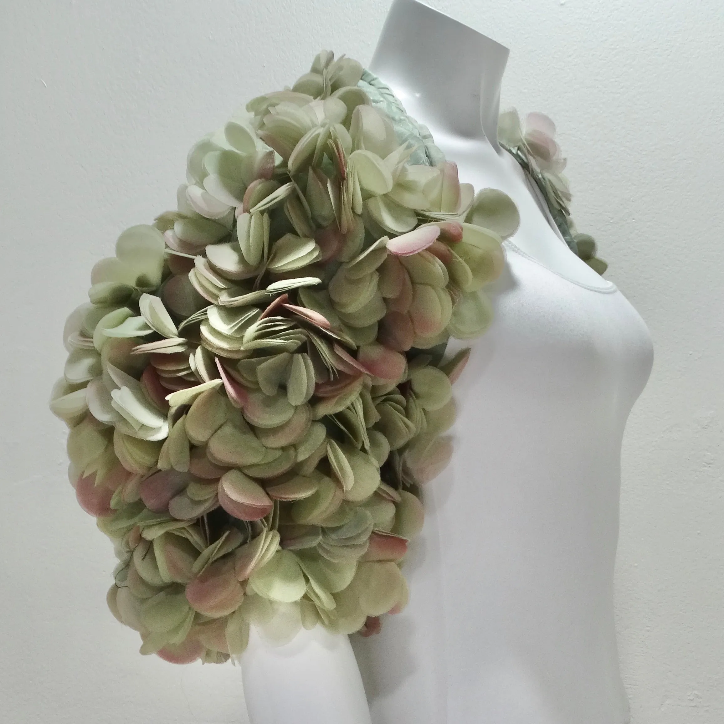 1990s Randolph Duke 3D Flower Petal Applique Bolero Shrug