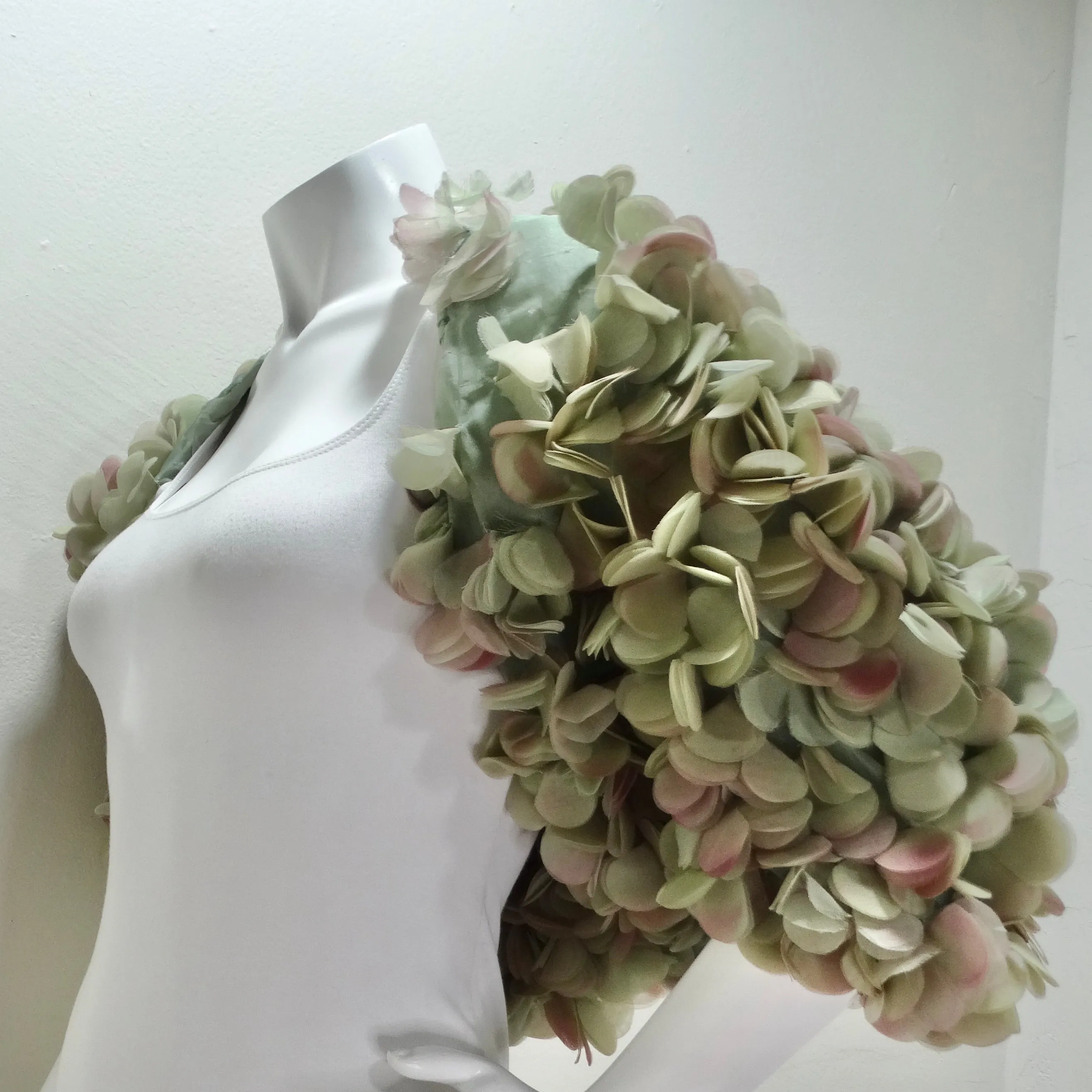 1990s Randolph Duke 3D Flower Petal Applique Bolero Shrug