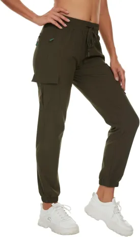 Arunlluta Hiking Pants Women Lightweight Cargo Pants Quick Dry Joggers for Women with Pockets Water-Resistant Travel Pants