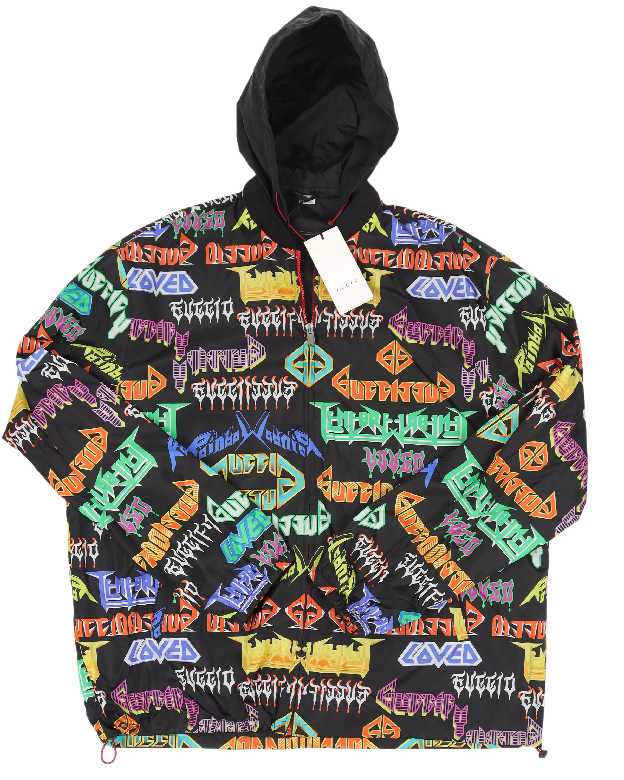Assorted Metal Logo Print Hoodie