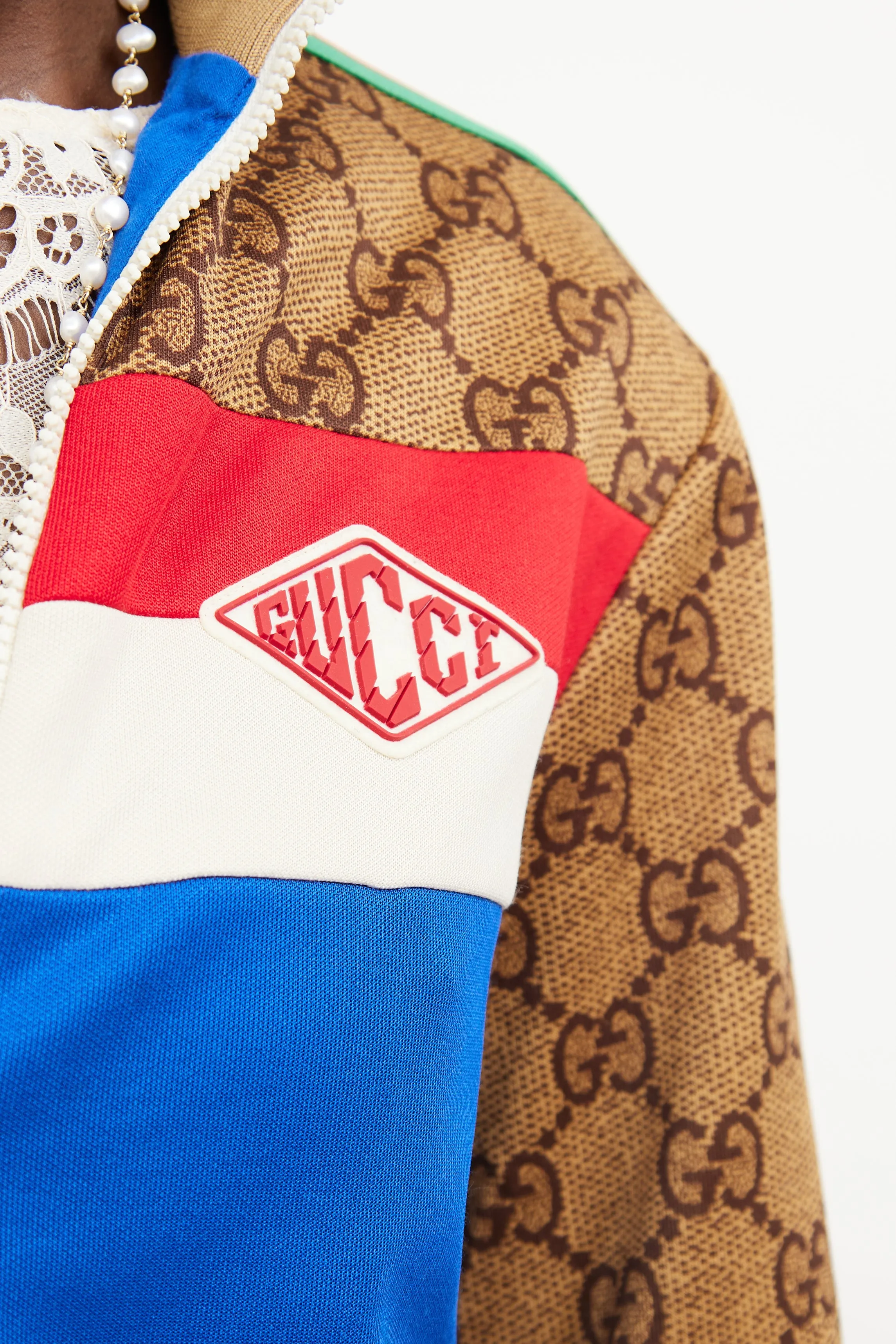 Blue, Beige & Multi Technical Jacket