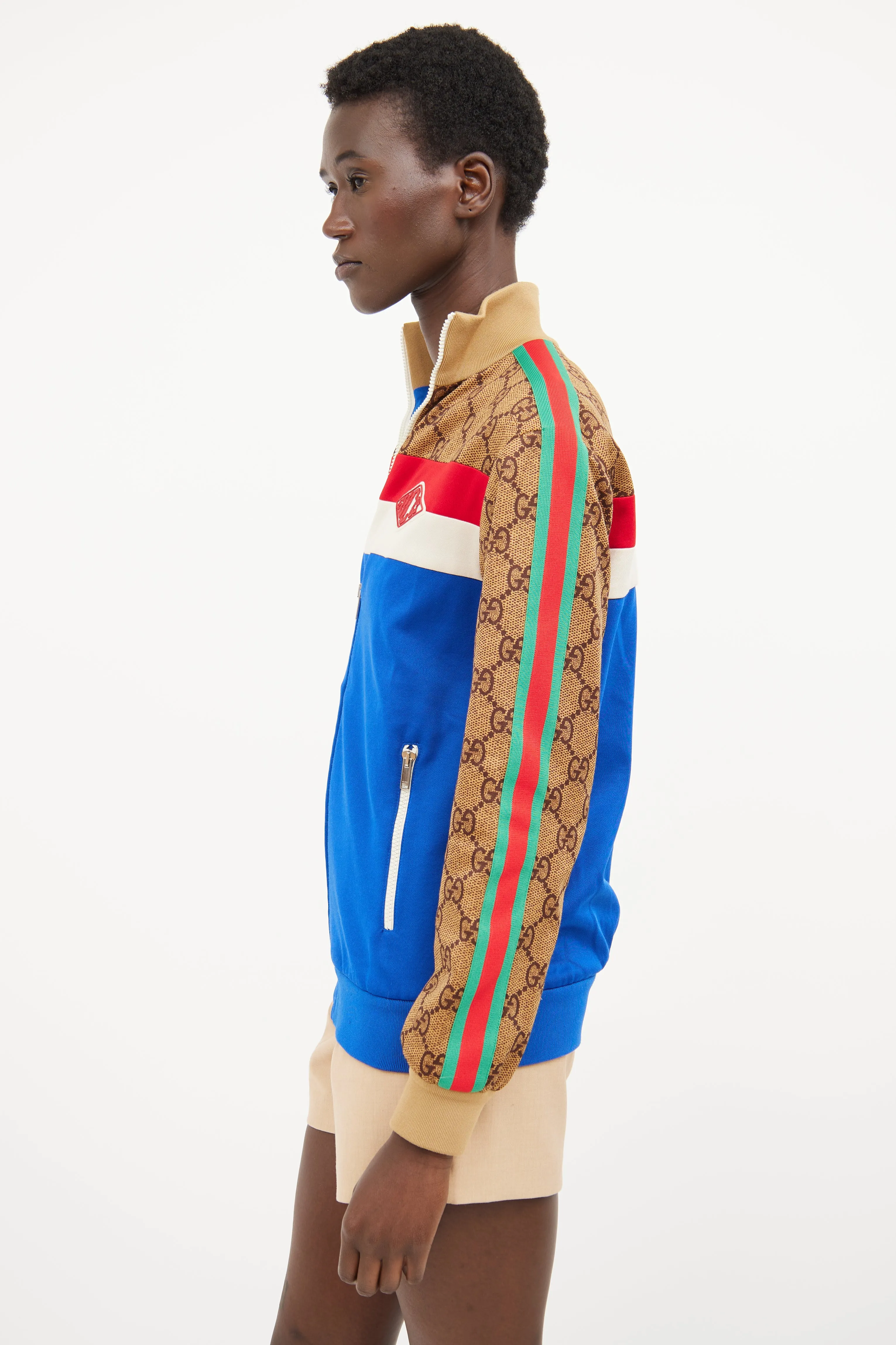 Blue, Beige & Multi Technical Jacket