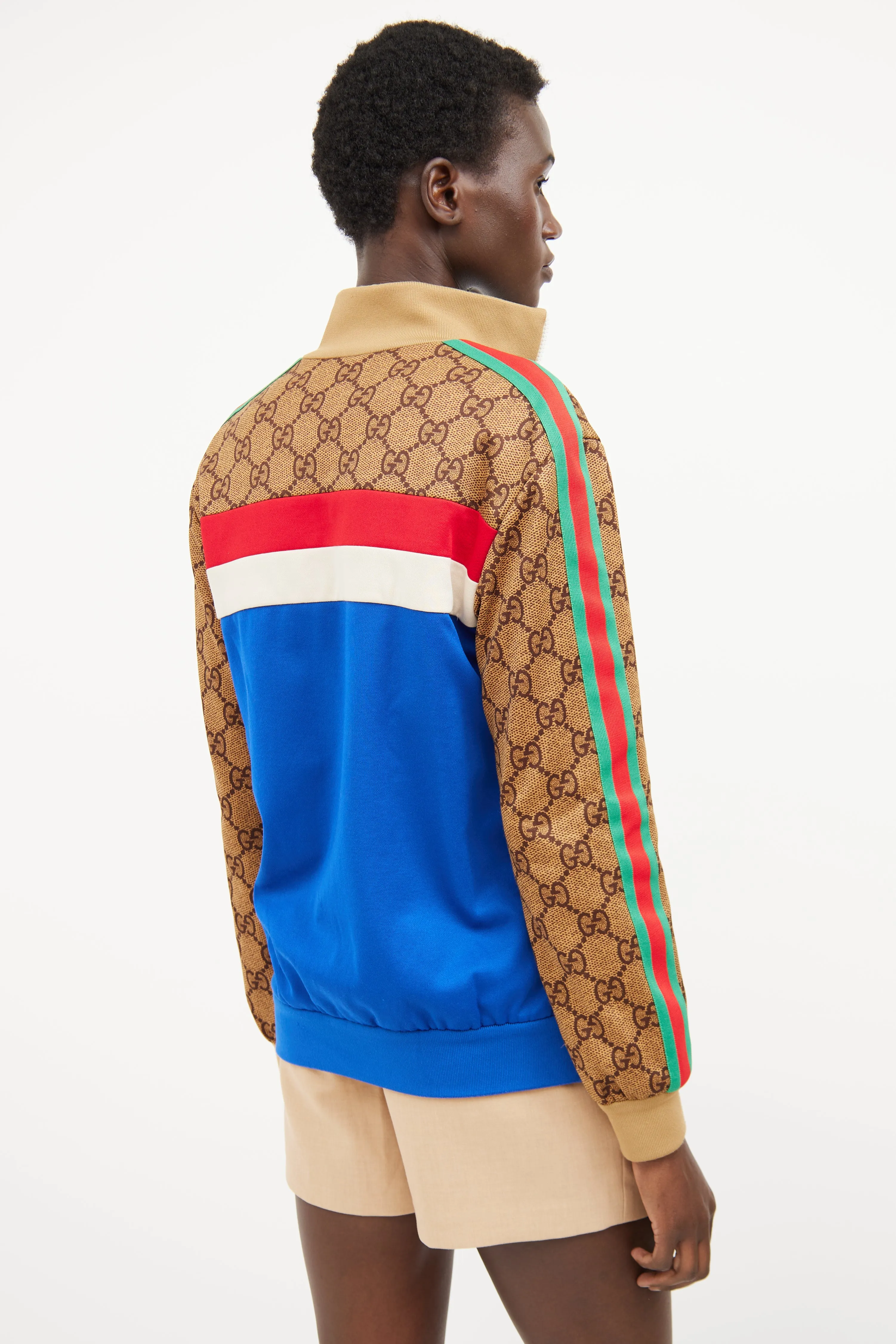 Blue, Beige & Multi Technical Jacket