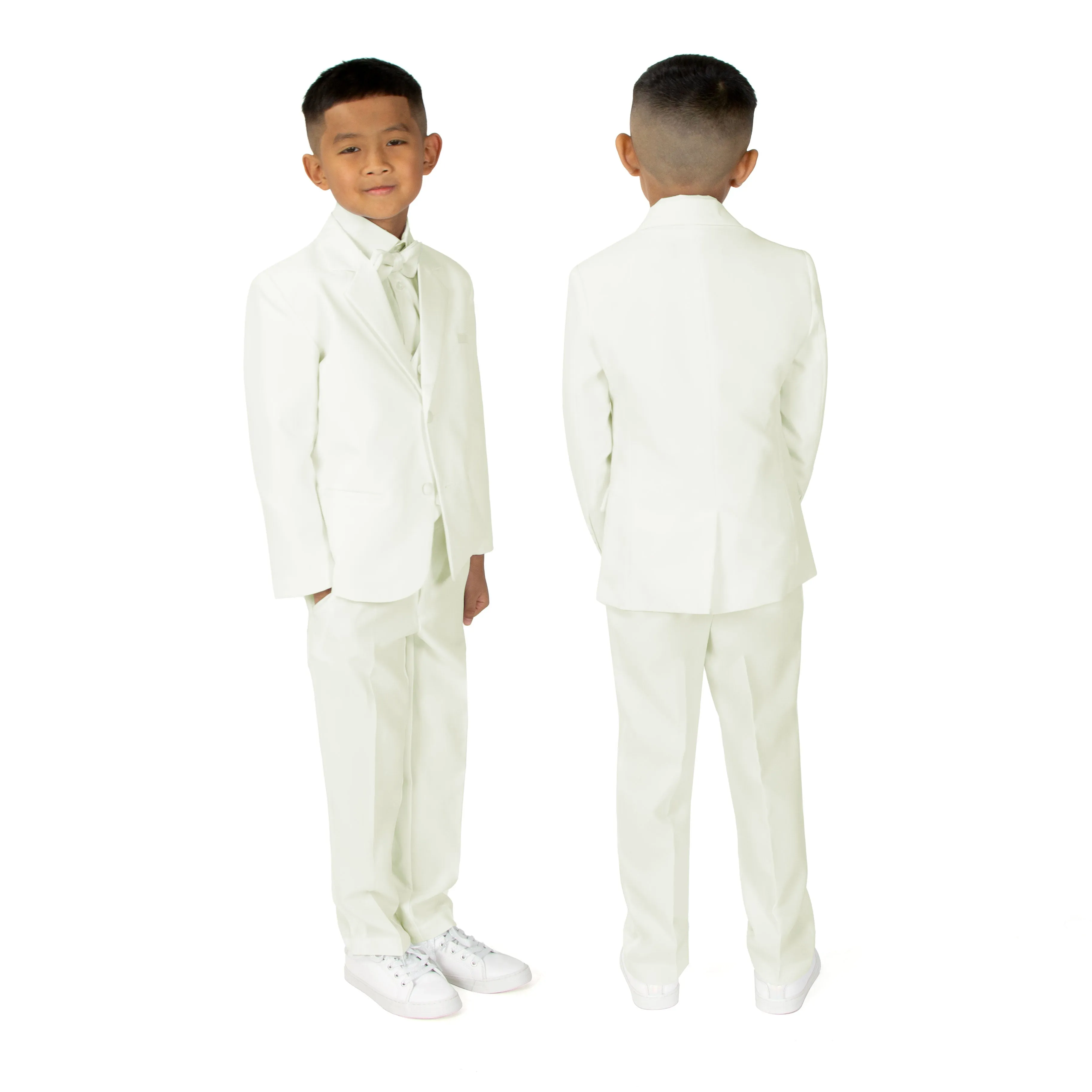 Boys' Ivory-B Classic Fit Tuxedo Set Without Tail