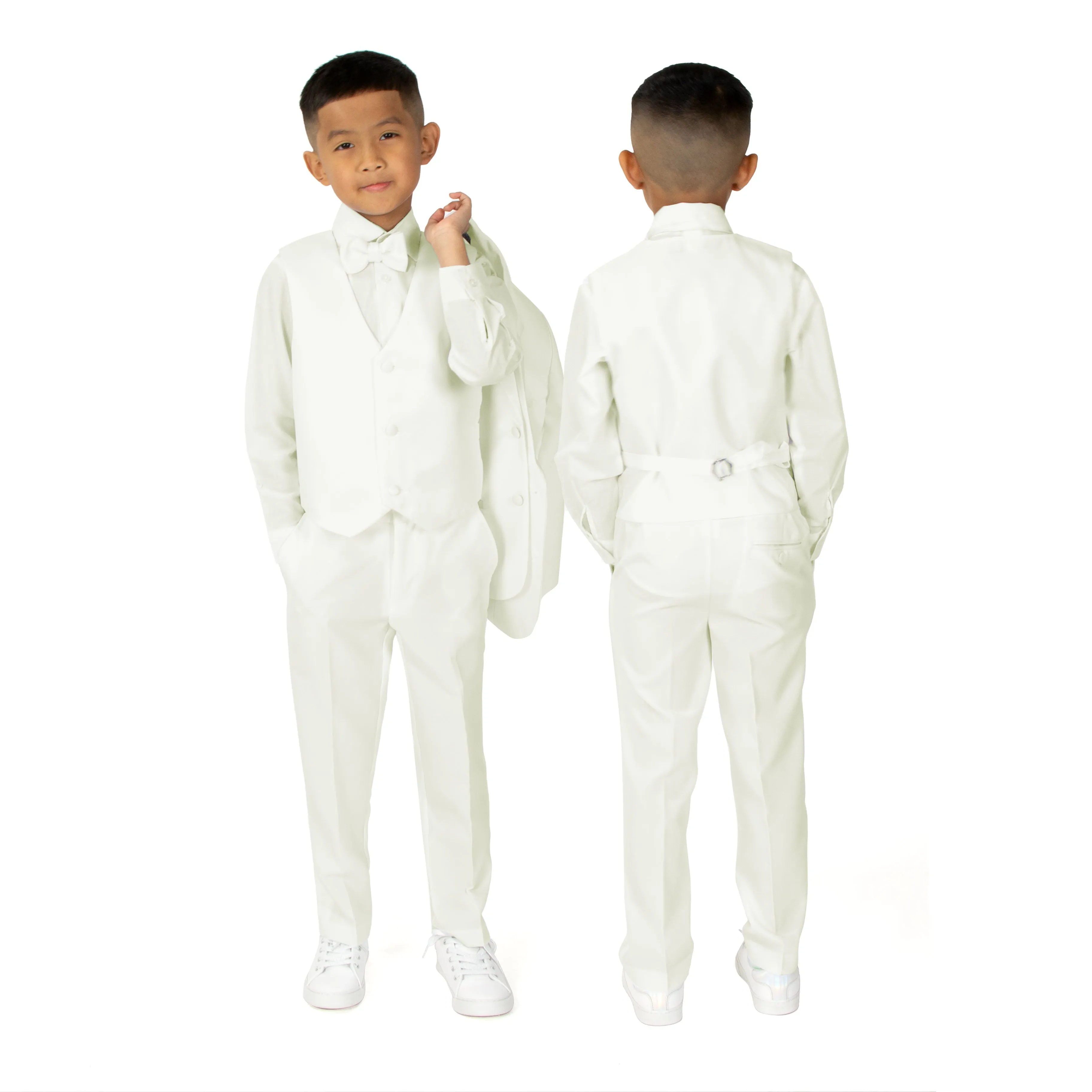 Boys' Ivory-B Classic Fit Tuxedo Set Without Tail