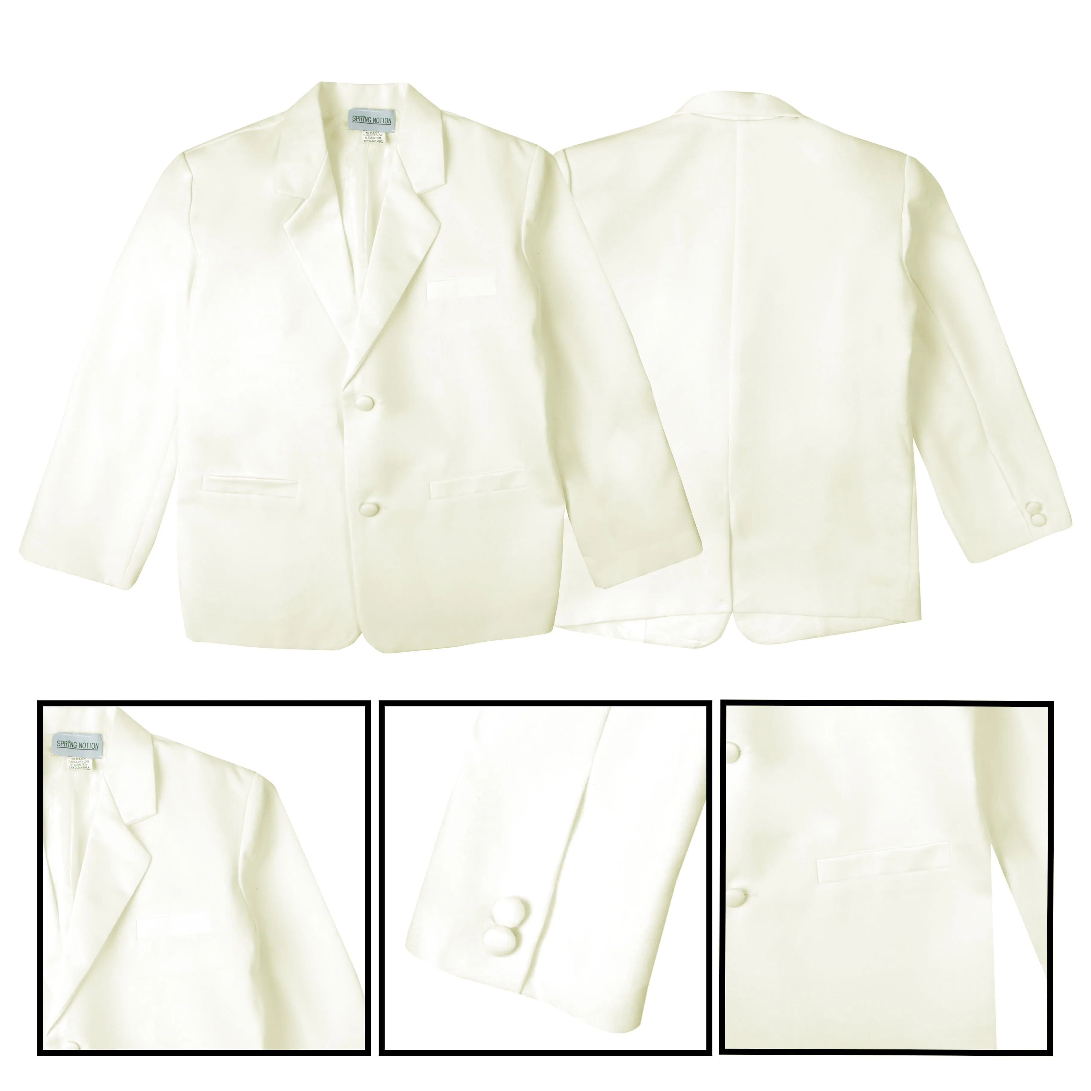 Boys' Ivory-B Classic Fit Tuxedo Set Without Tail