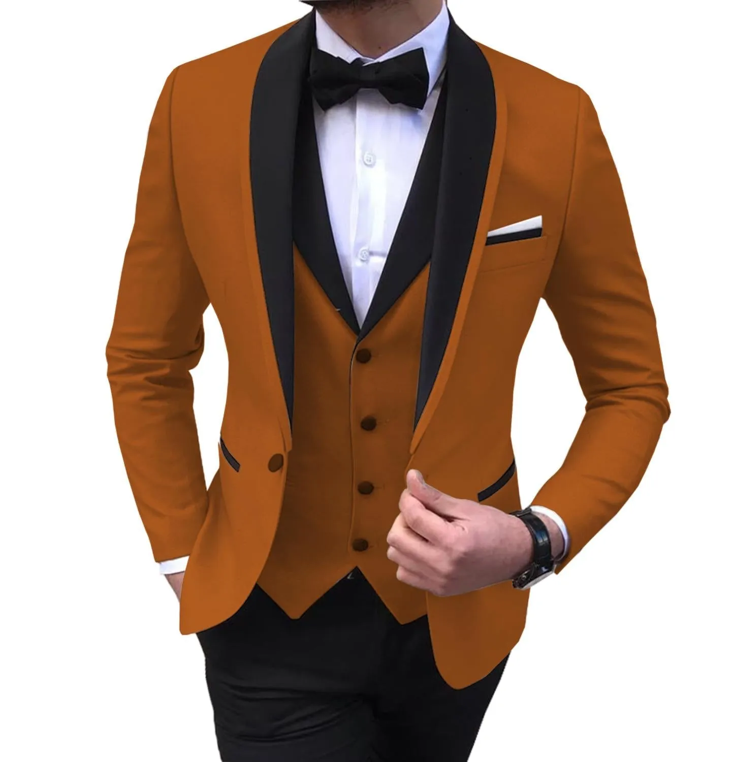 BRADLEY VIP SUITS Men's Fashion Formal 3 Piece Tuxedo (Jacket   Pants   Vest) Mint Green Suit Set