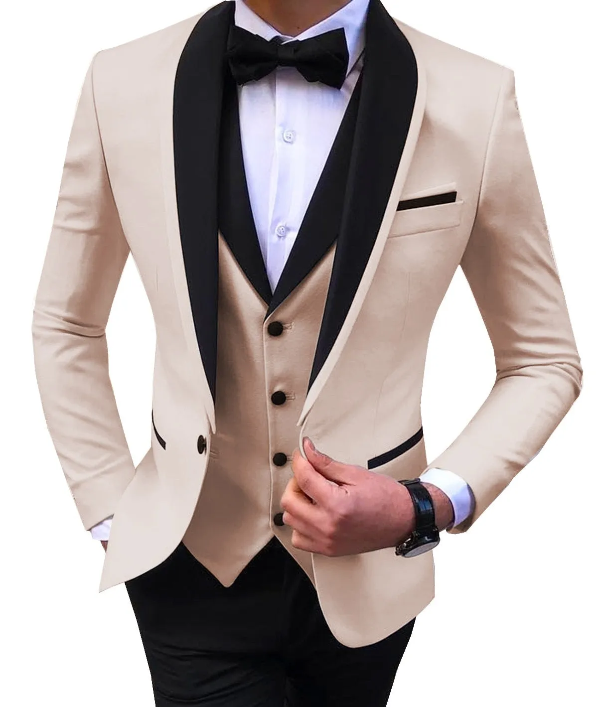 BRADLEY VIP SUITS Men's Fashion Formal 3 Piece Tuxedo (Jacket   Pants   Vest) Mint Green Suit Set