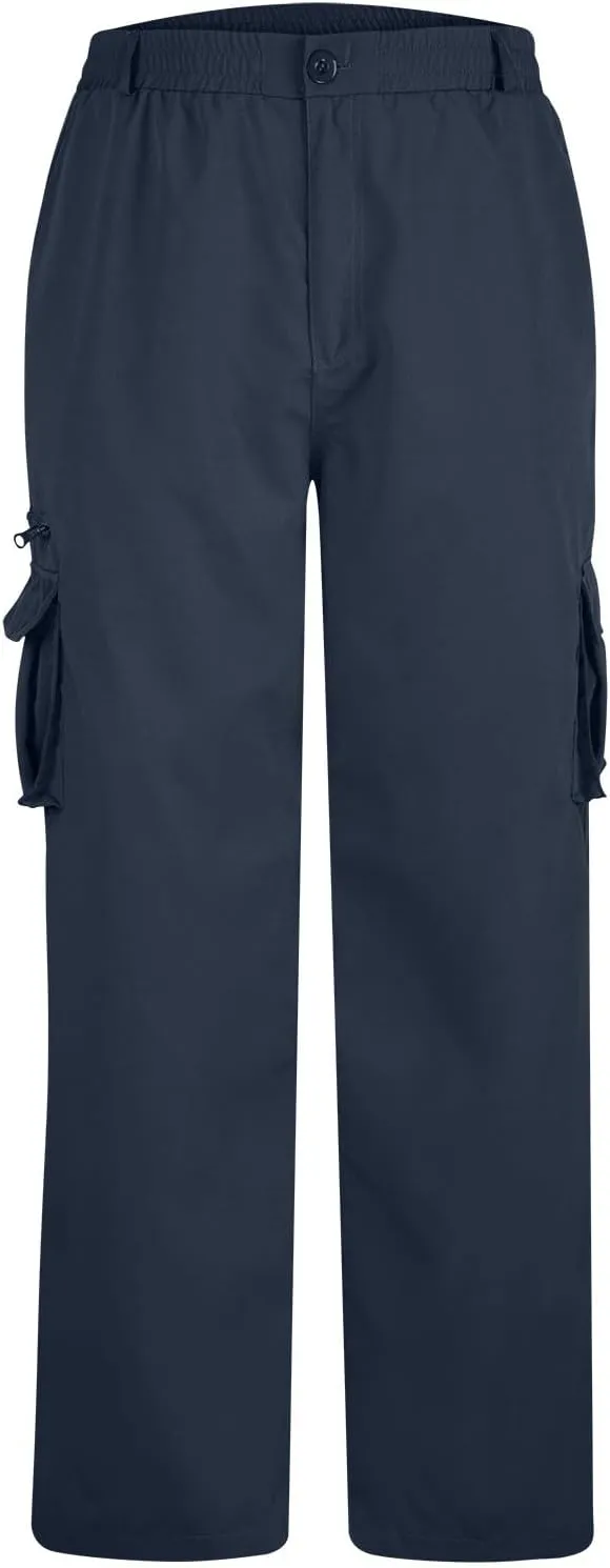 Cargo Pants for Men Big and Tall Loose Fit Joggers Elastic Waist Hiking Pants Relaxed Workout Pants with Pockets