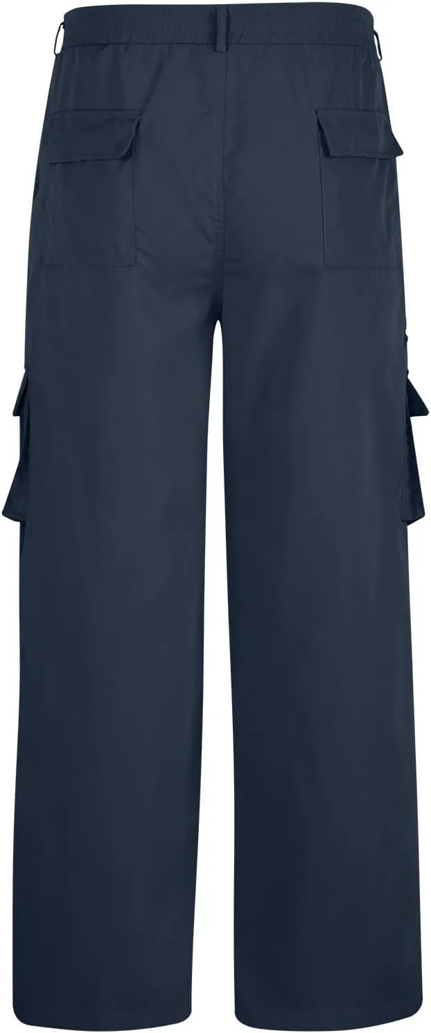 Cargo Pants for Men Big and Tall Loose Fit Joggers Elastic Waist Hiking Pants Relaxed Workout Pants with Pockets