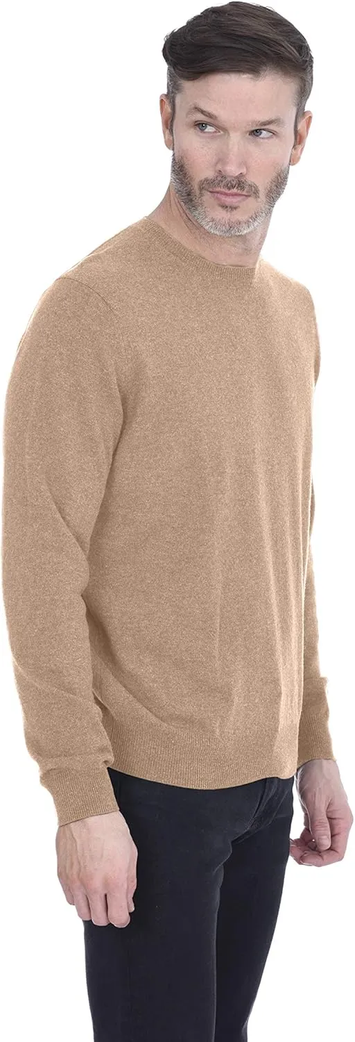 Cashmeren Men's Basic Crewneck Sweater 100% Pure Cashmere Long Sleeve Round Neck Pullover