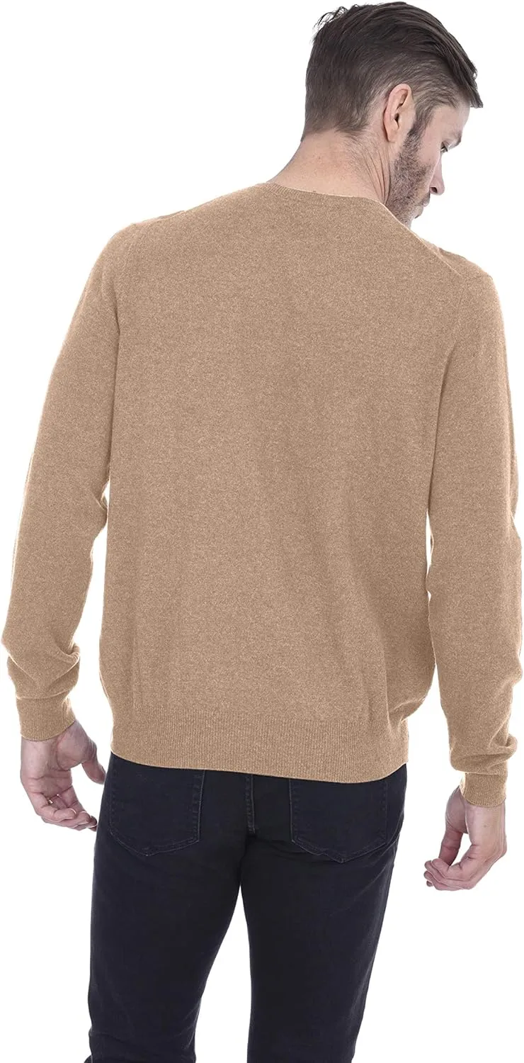 Cashmeren Men's Basic Crewneck Sweater 100% Pure Cashmere Long Sleeve Round Neck Pullover