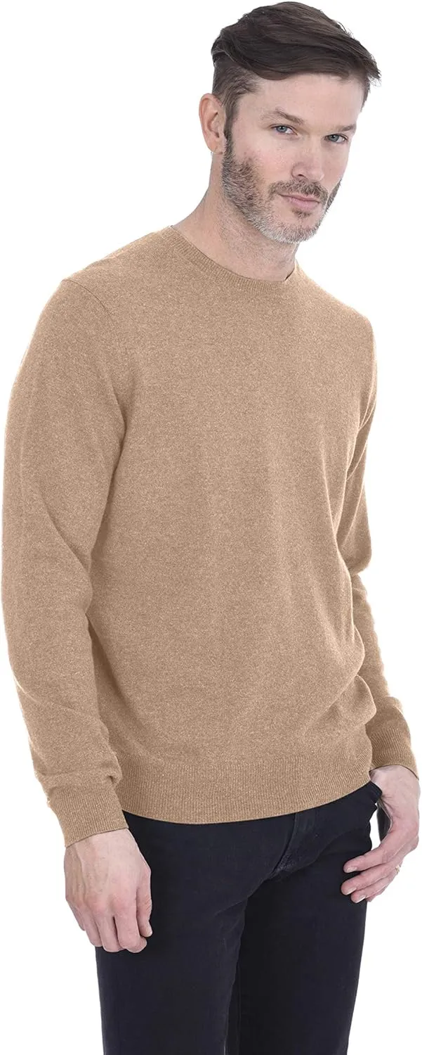 Cashmeren Men's Basic Crewneck Sweater 100% Pure Cashmere Long Sleeve Round Neck Pullover