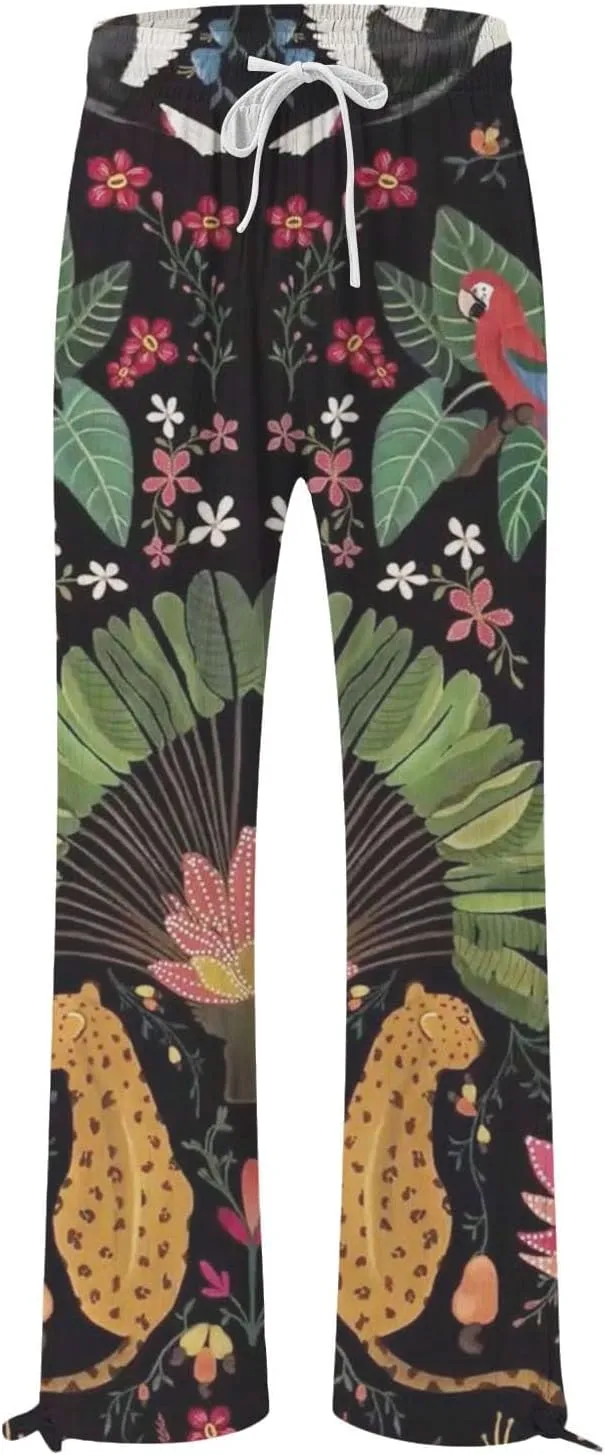 Casuals Long Business Pants with Pockets Womens Cotton Casual Loose Pants Comfy Work Pants with Pockets Elastic High