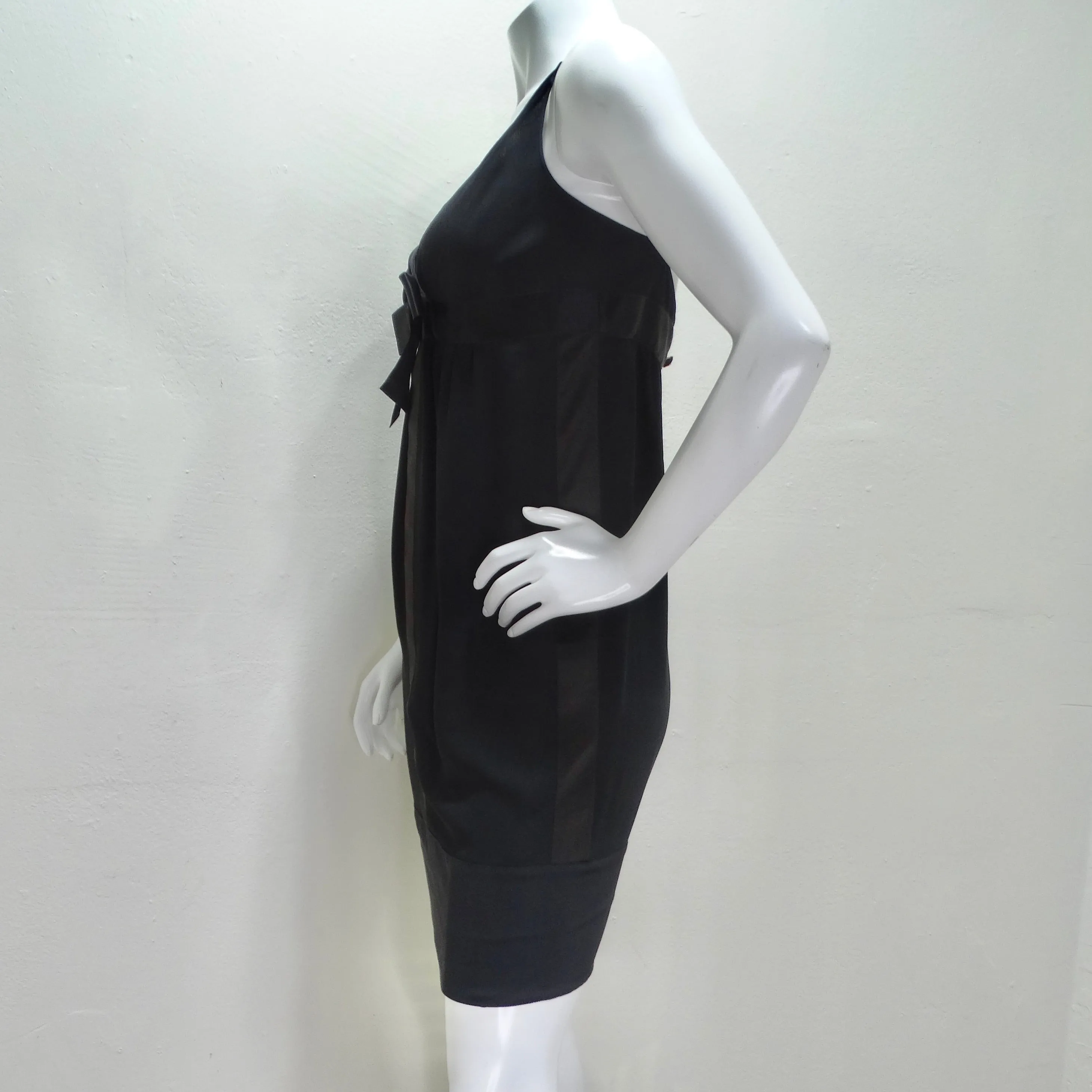 Chanel 1990s Silk Bow Motif Little Black Dress