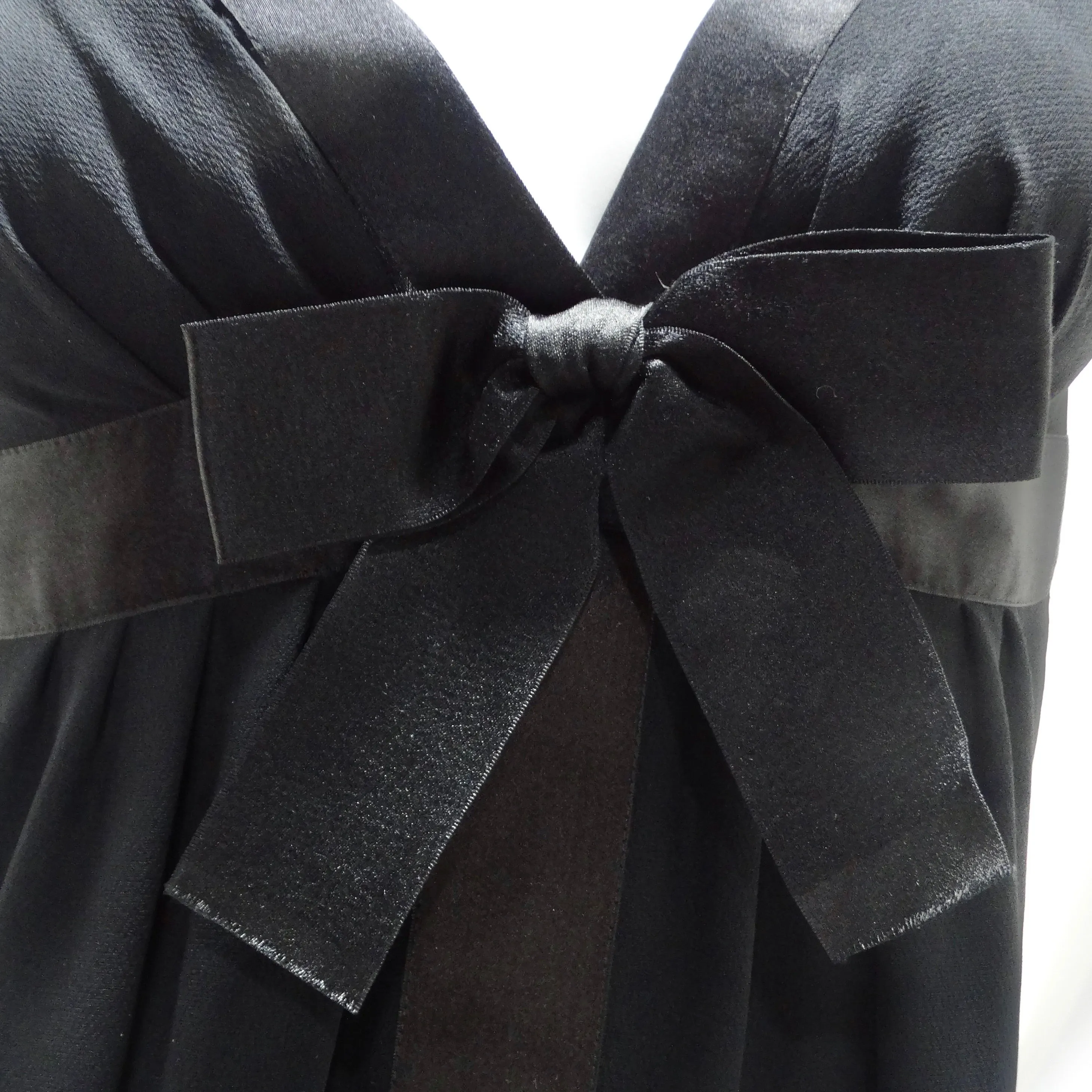 Chanel 1990s Silk Bow Motif Little Black Dress