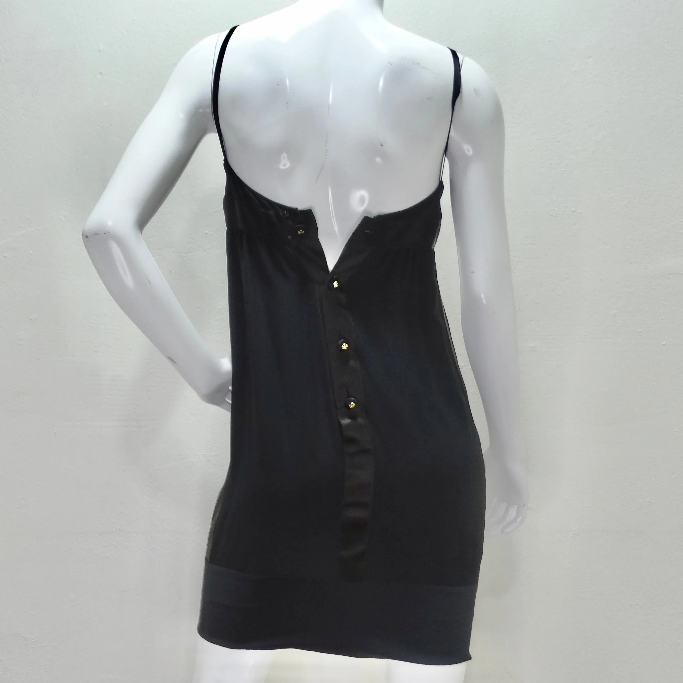 Chanel 1990s Silk Bow Motif Little Black Dress