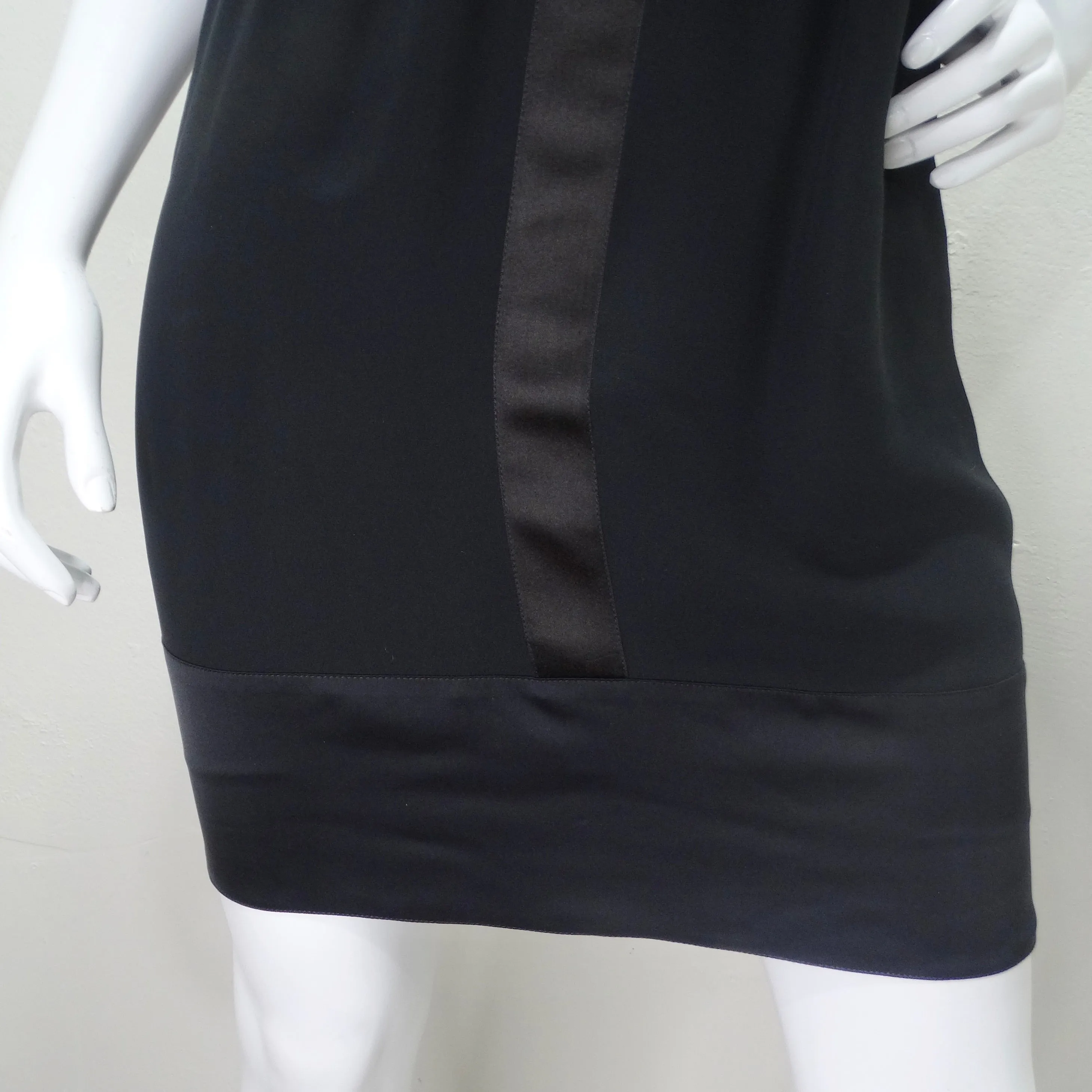Chanel 1990s Silk Bow Motif Little Black Dress