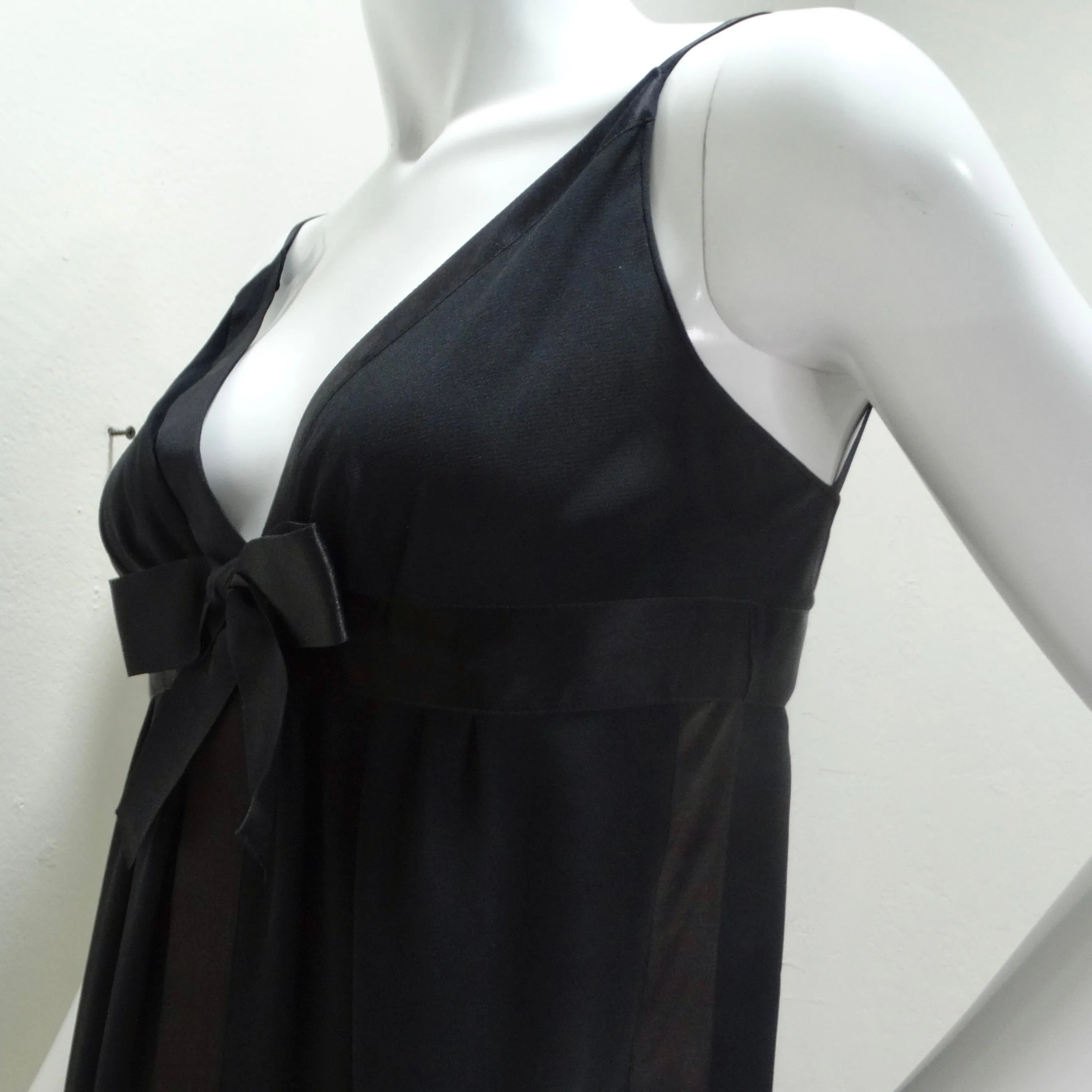 Chanel 1990s Silk Bow Motif Little Black Dress