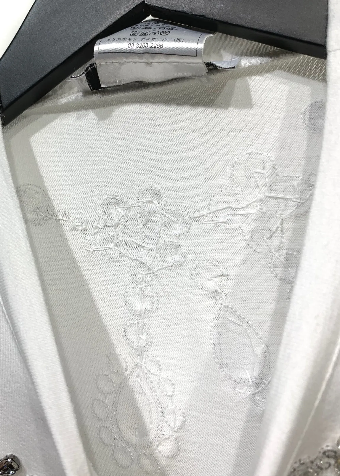 Christian Dior Crystal Embellished White Short Sleeves T-shirt