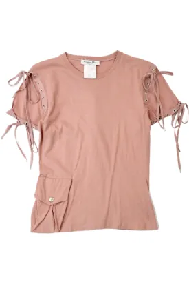 Christian Dior - Eyelet   Lacing Tee