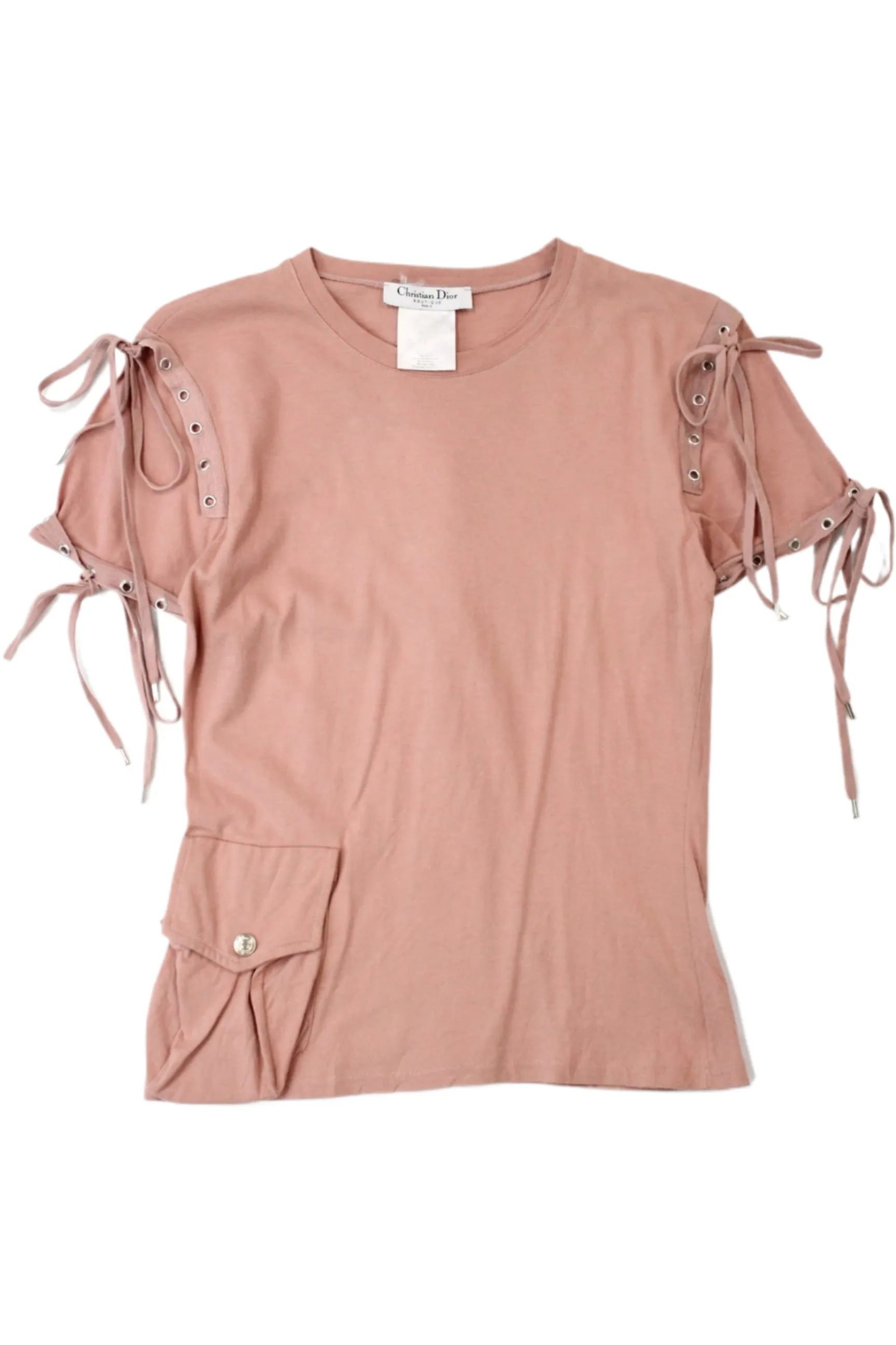 Christian Dior - Eyelet   Lacing Tee