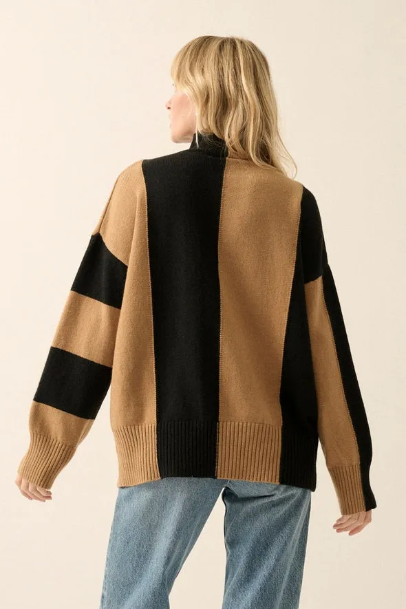 Color Block Loose Fit Sweater