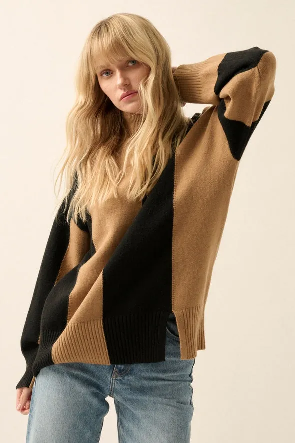 Color Block Loose Fit Sweater