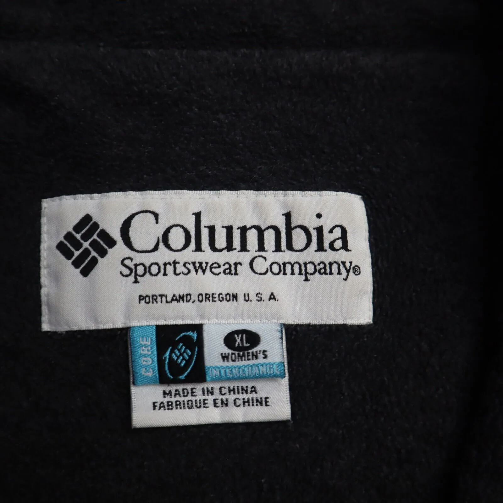 Columbia Womens Windbreaker Jacket Full Zip Long Sleeve Mock Neck Black Size XL