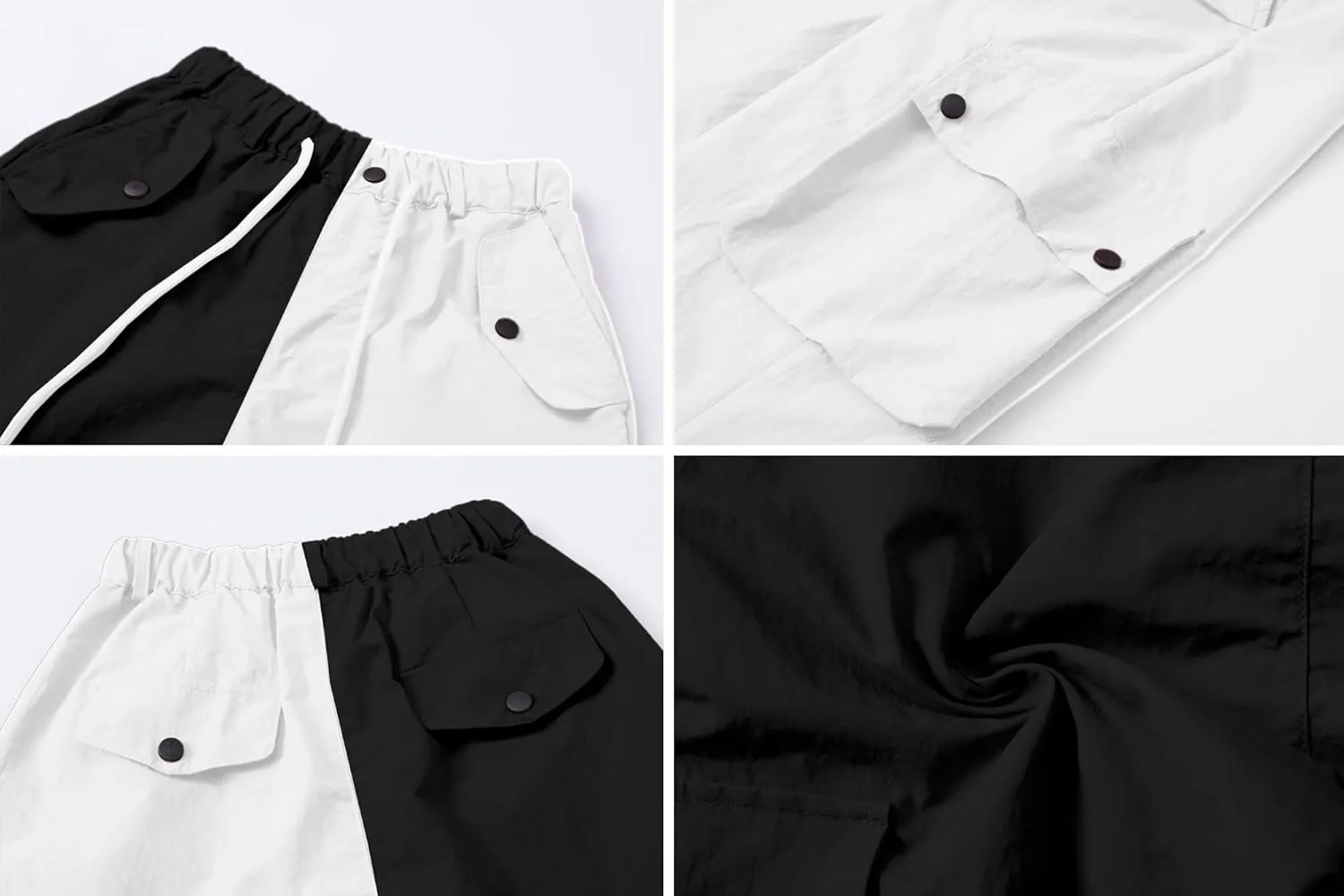 Cromoncent Girls & Womens High Waist Parachute Pants Y2K Waterproof Cargo Trousers with Pockets 6 Years-Women 3XL
