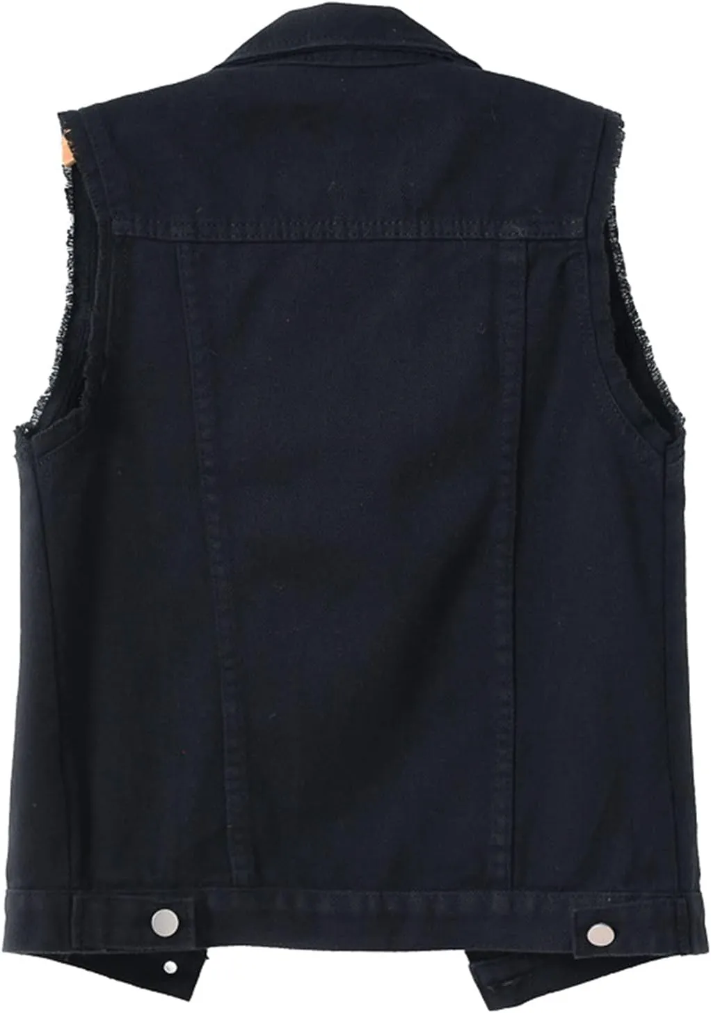 Denim Jacket for Women Casual Lapel Collar Sleeveless Denim Blazer Plus Size Cute Frayed Cropped Vest Top