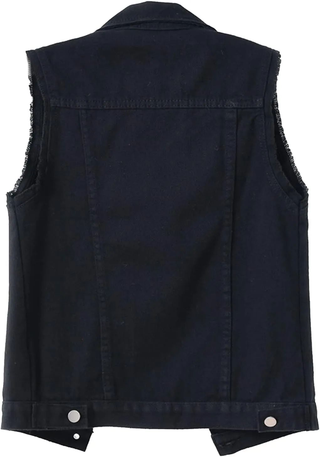 Denim Jacket for Women Casual Lapel Collar Sleeveless Denim Blazer Plus Size Cute Frayed Cropped Vest Top
