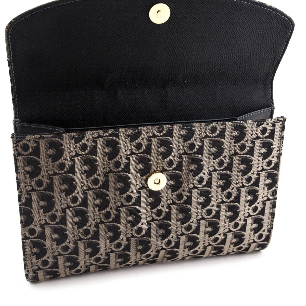 Dior Black Monogram Vintage Clutch