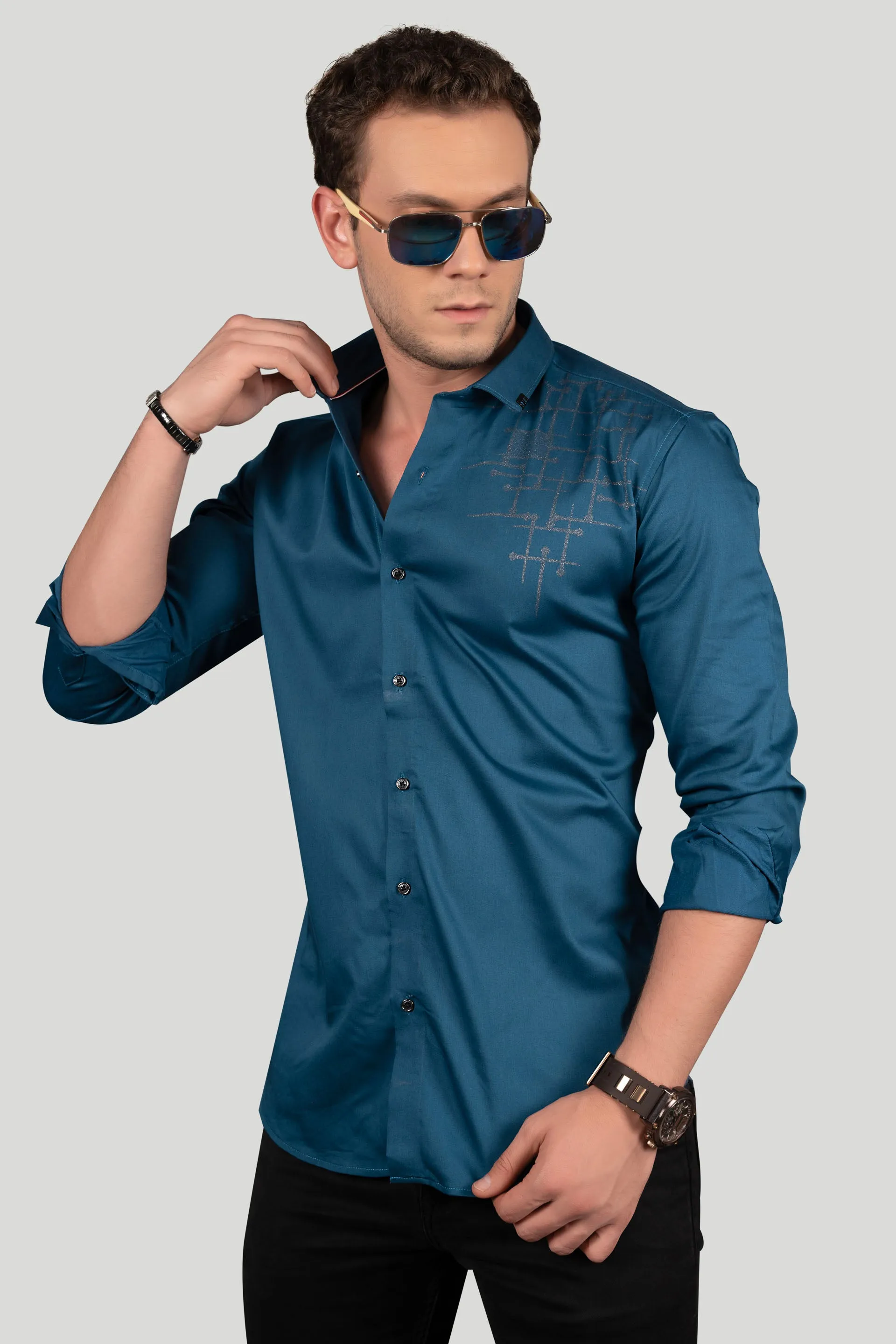 DIOR BLUE PARTY WEAR SHIRT