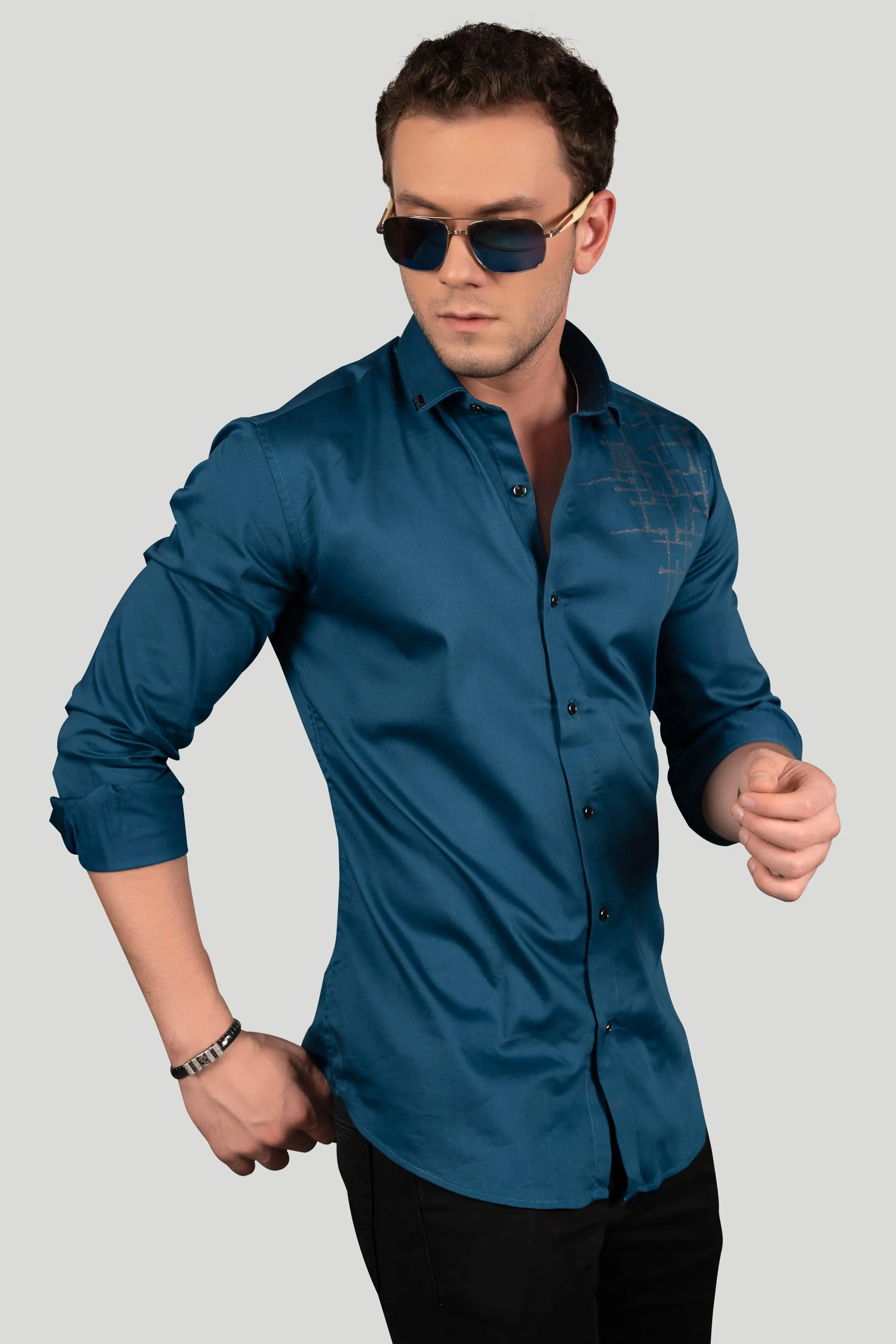 DIOR BLUE PARTY WEAR SHIRT