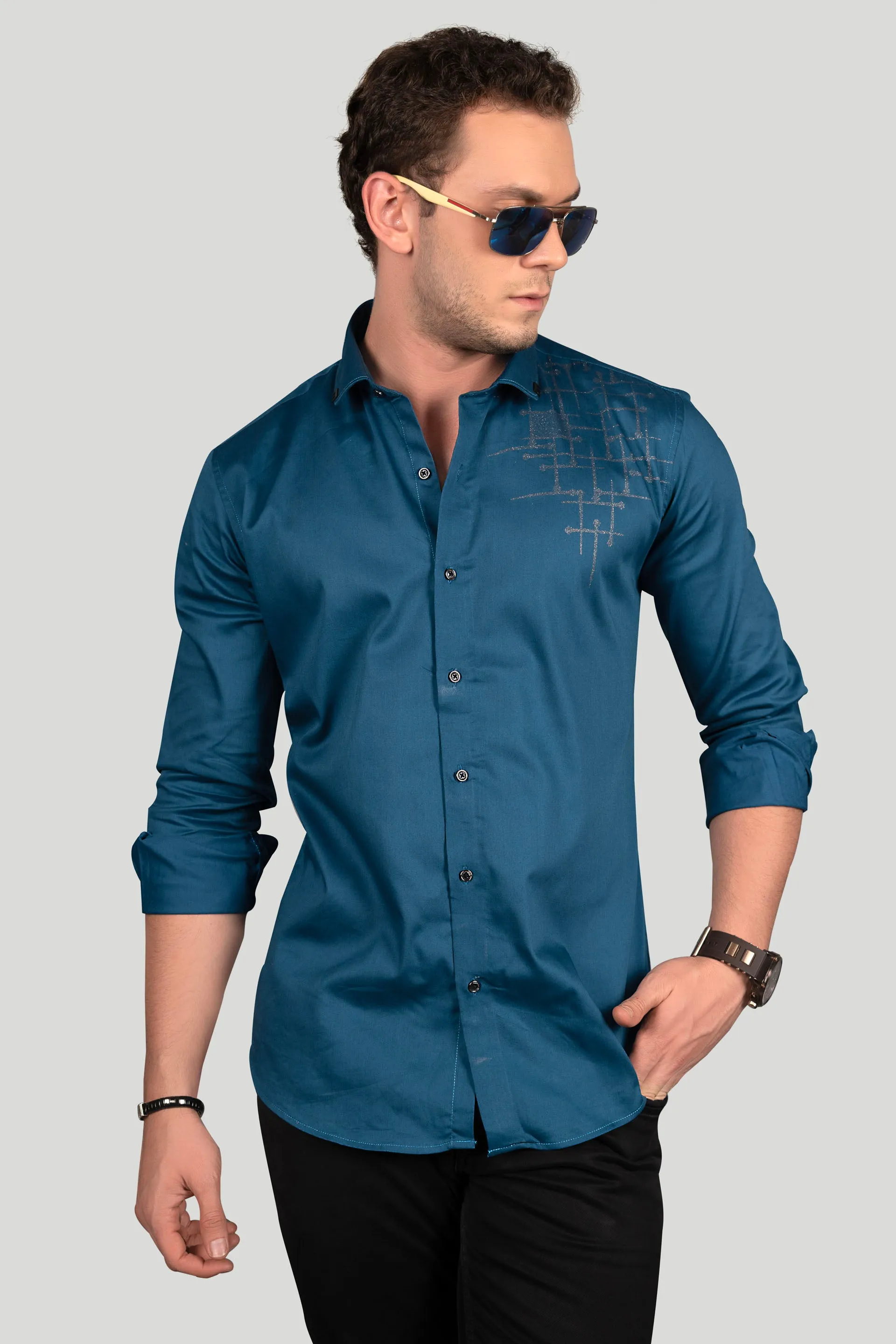 DIOR BLUE PARTY WEAR SHIRT