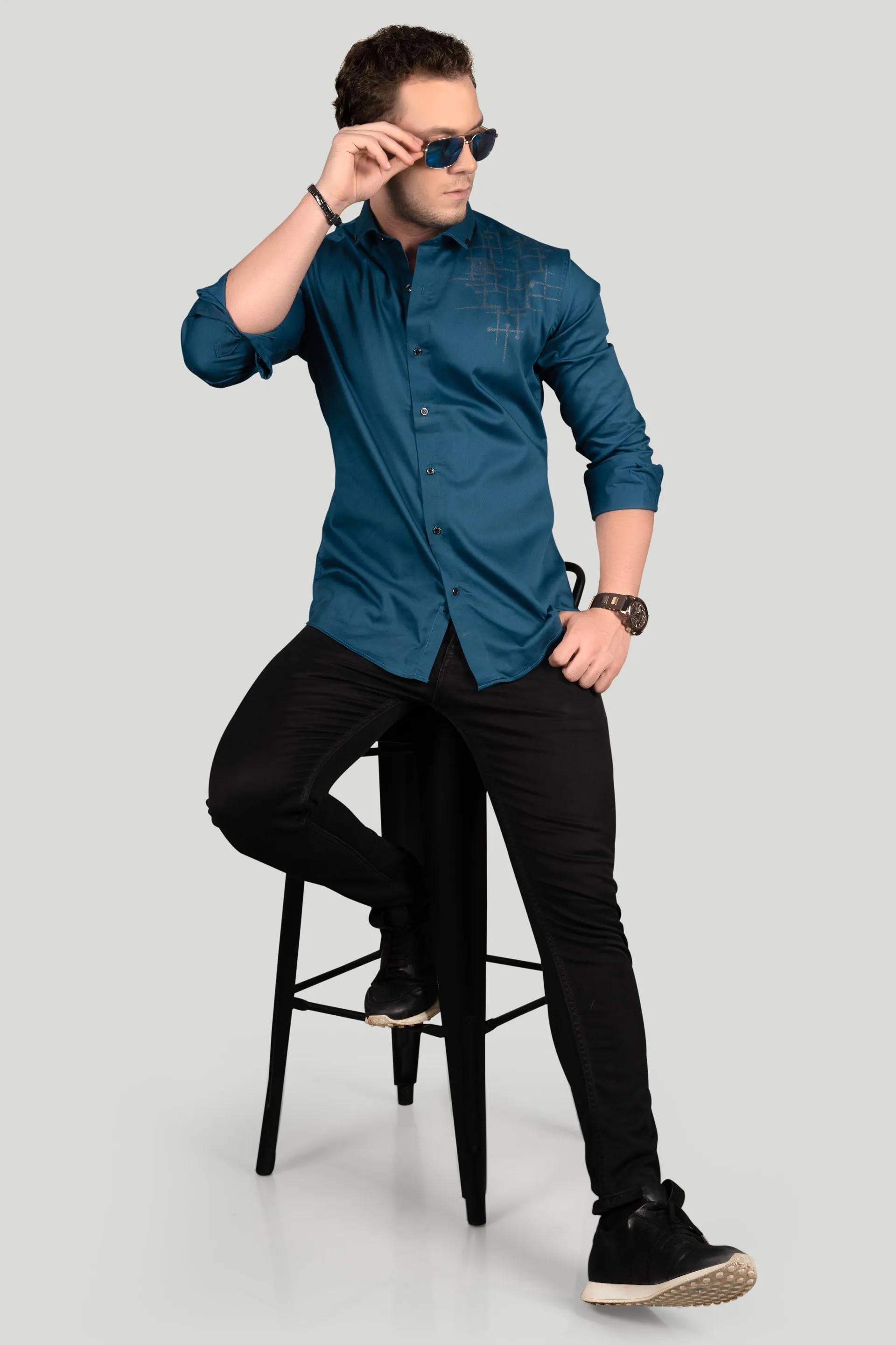DIOR BLUE PARTY WEAR SHIRT