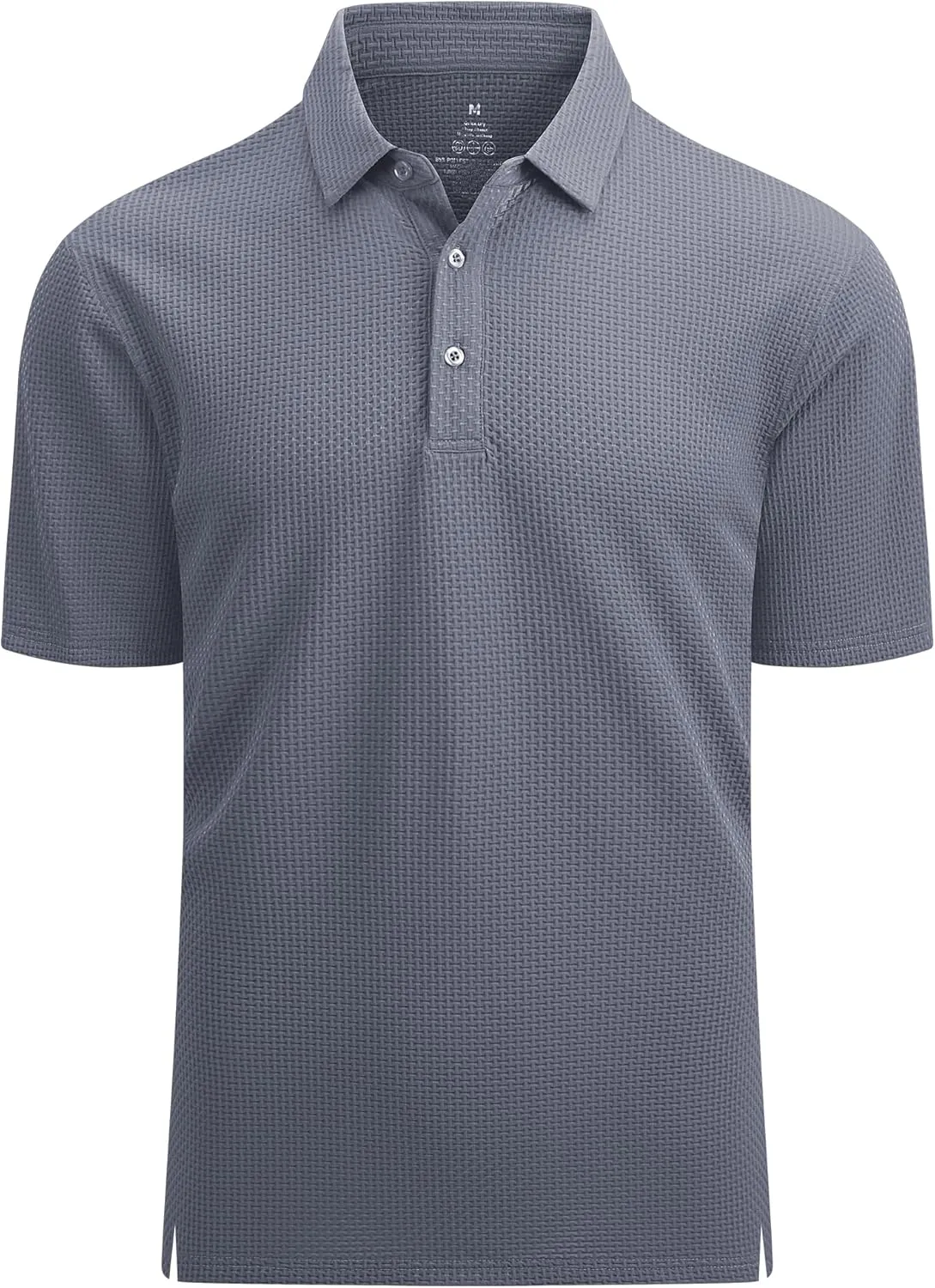 Esabel.C Bubble Men's Polo Shirts Short Sleeve Stretch Casual Jacquard Collared Golf Polo Shirts for Men