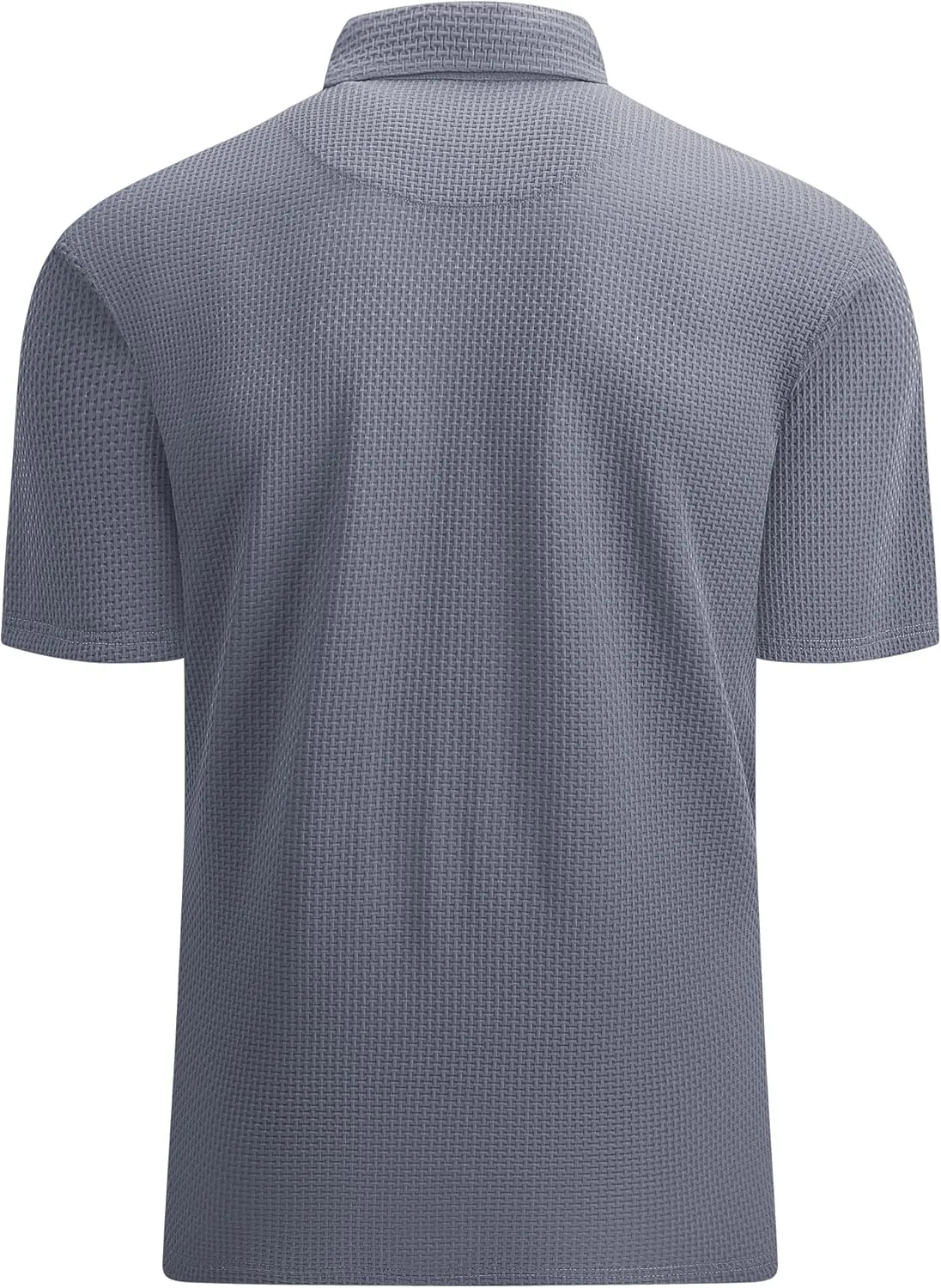 Esabel.C Bubble Men's Polo Shirts Short Sleeve Stretch Casual Jacquard Collared Golf Polo Shirts for Men