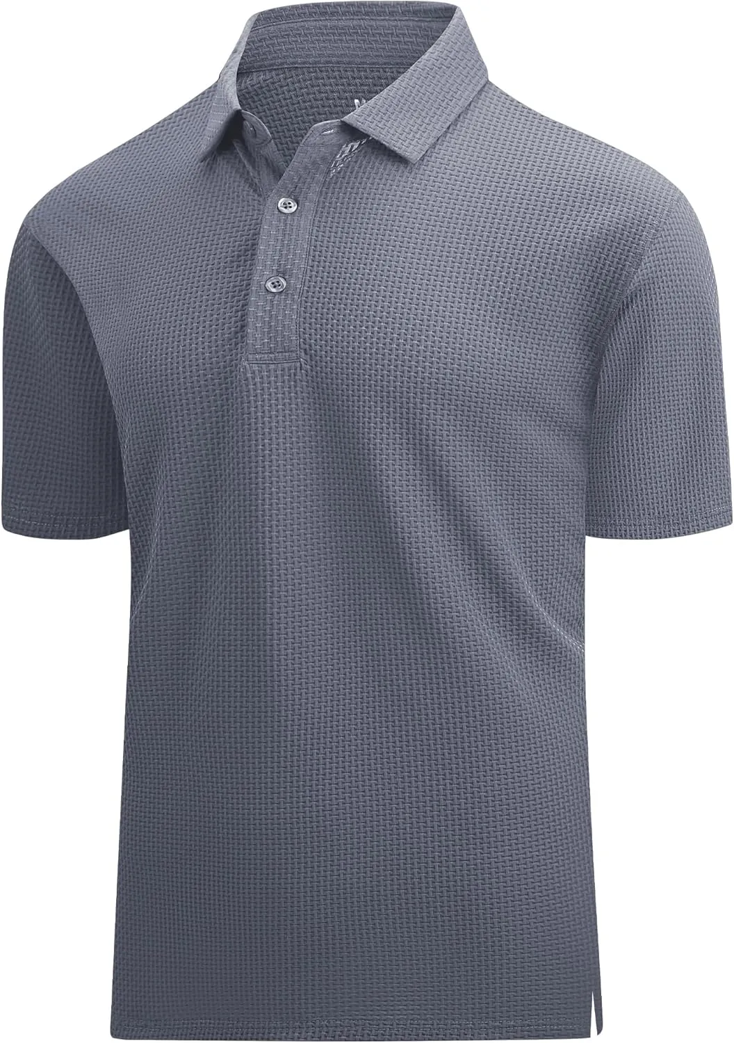 Esabel.C Bubble Men's Polo Shirts Short Sleeve Stretch Casual Jacquard Collared Golf Polo Shirts for Men