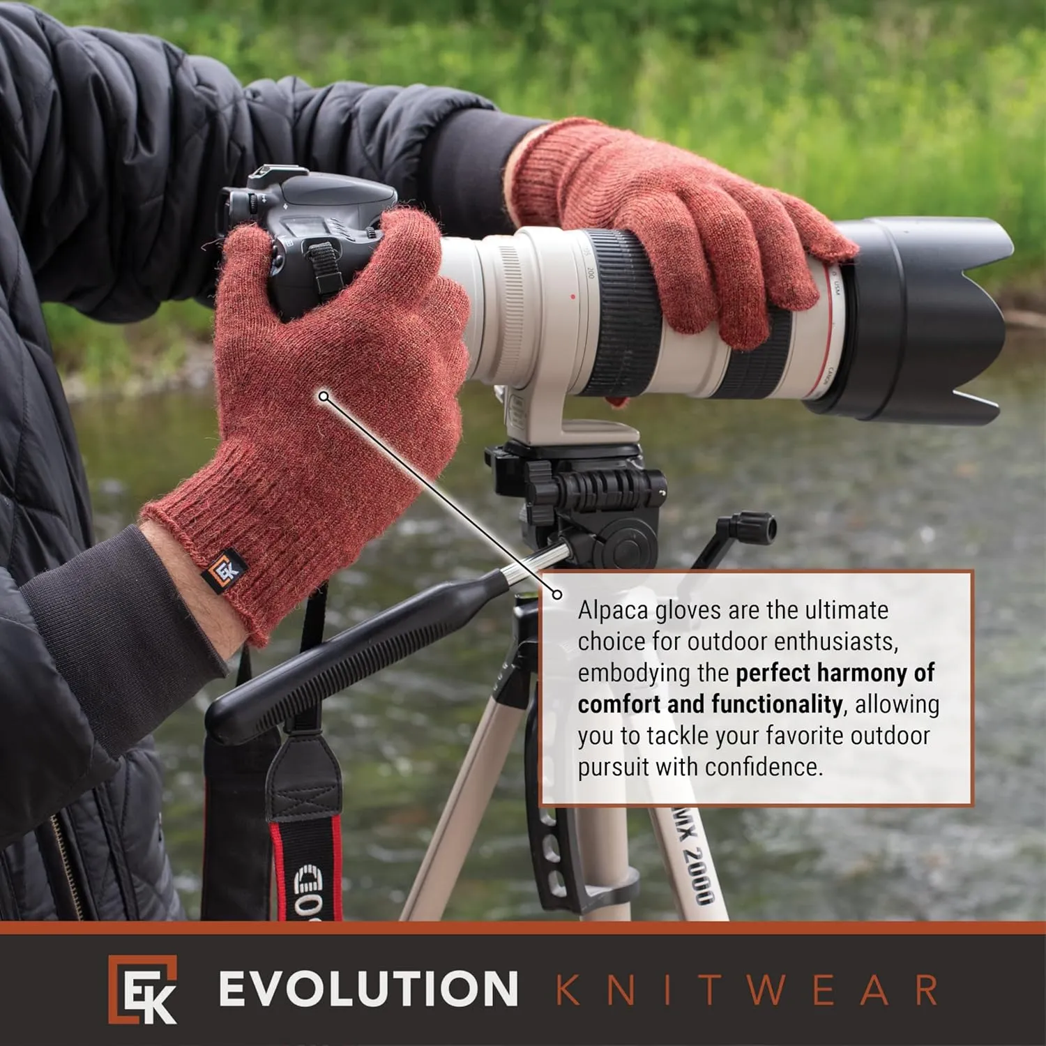 Evolution Knitwear Alpaca Knit Gloves - Super Soft Baby Alpaca - Made in The USA - Large