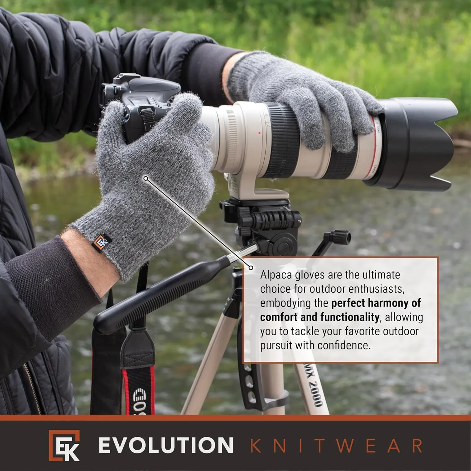 Evolution Knitwear Alpaca Knit Gloves - Super Soft Baby Alpaca - Made in The USA - Large