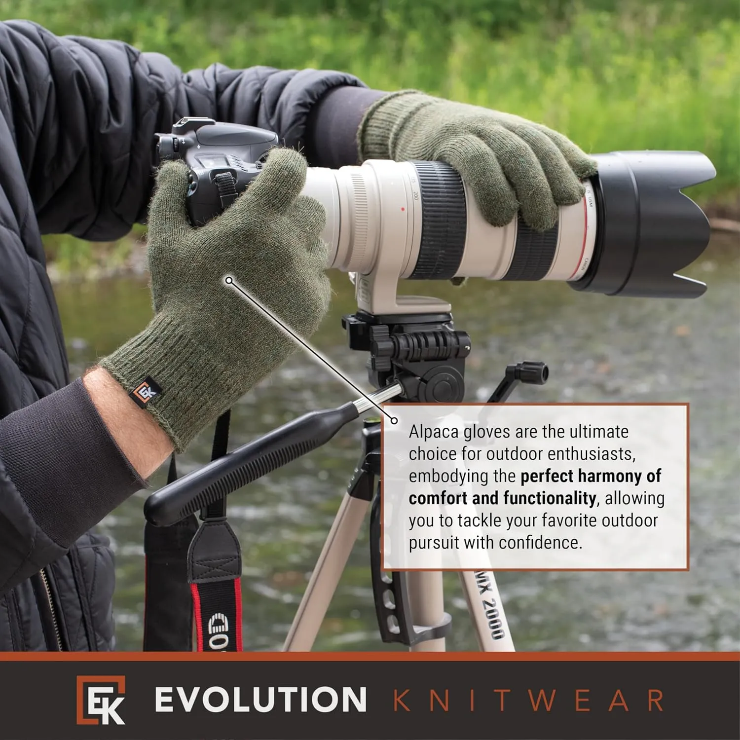 Evolution Knitwear Alpaca Knit Gloves - Super Soft Baby Alpaca - Made in The USA - Large