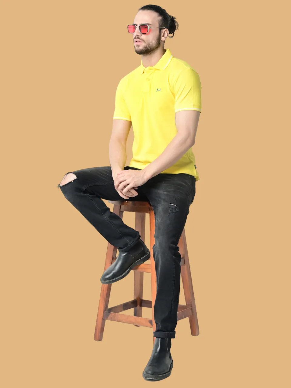Flawless Bright Side Yellow Organic Polo T-Shirt