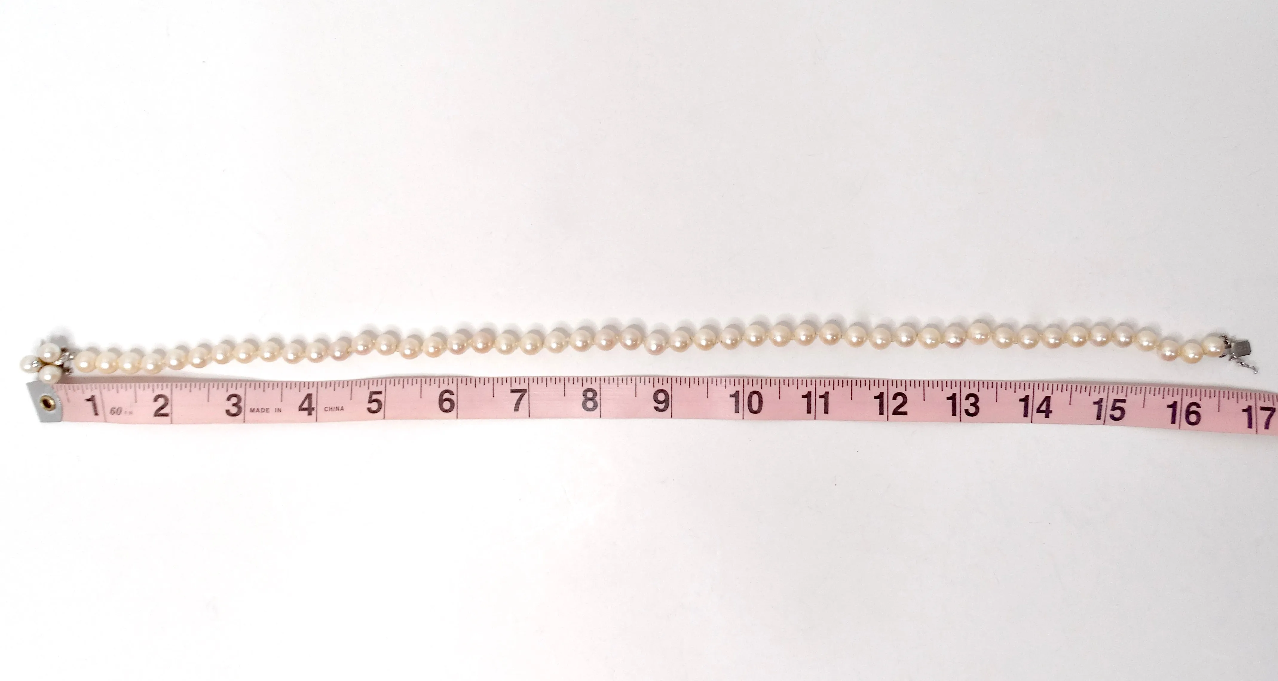 Freshwater Pearl Beaded & 14k White Gold Necklace With Floral Pearl Charm Clasp