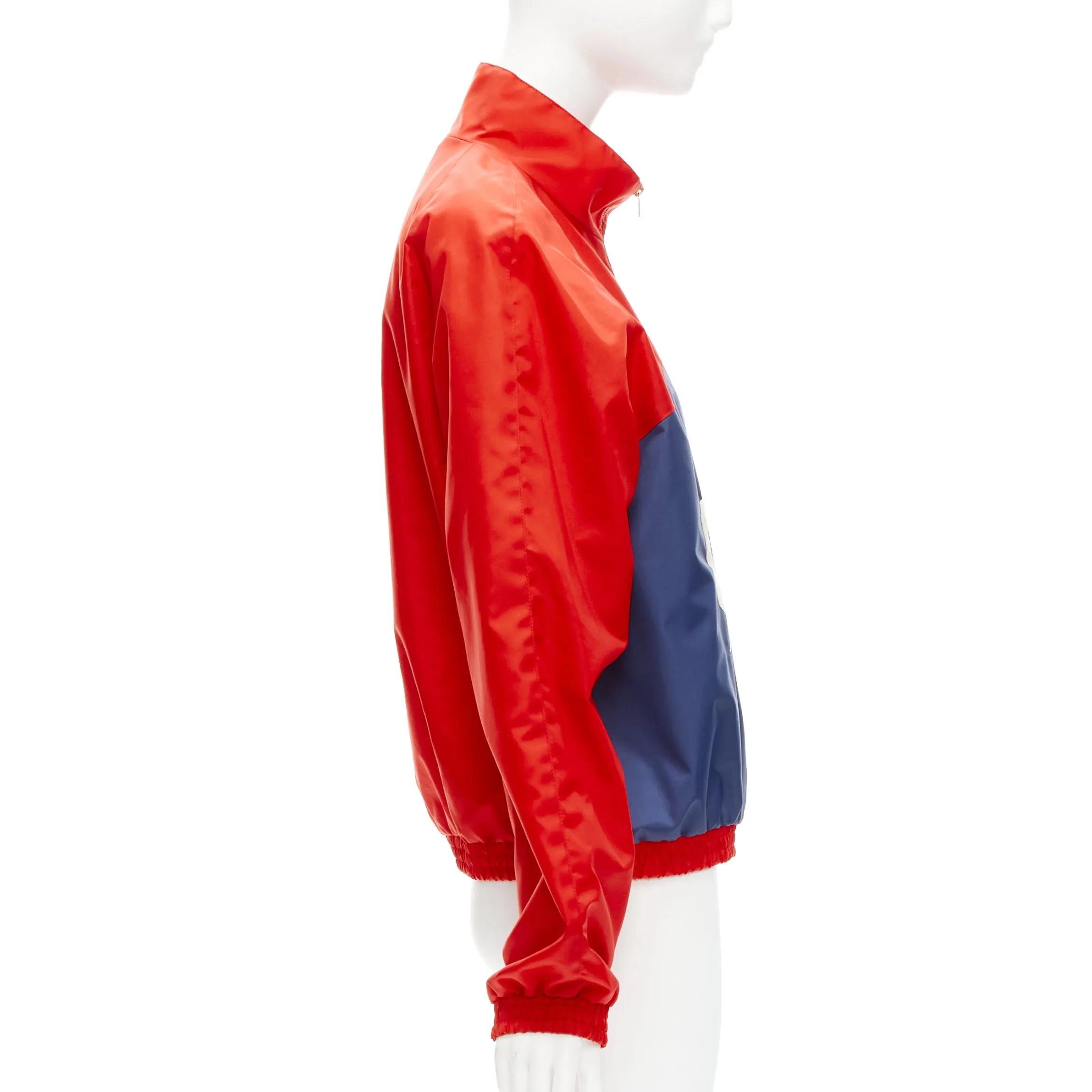 GUCCI 2020 Script logo red blue nylon track coach jacket IT44 L