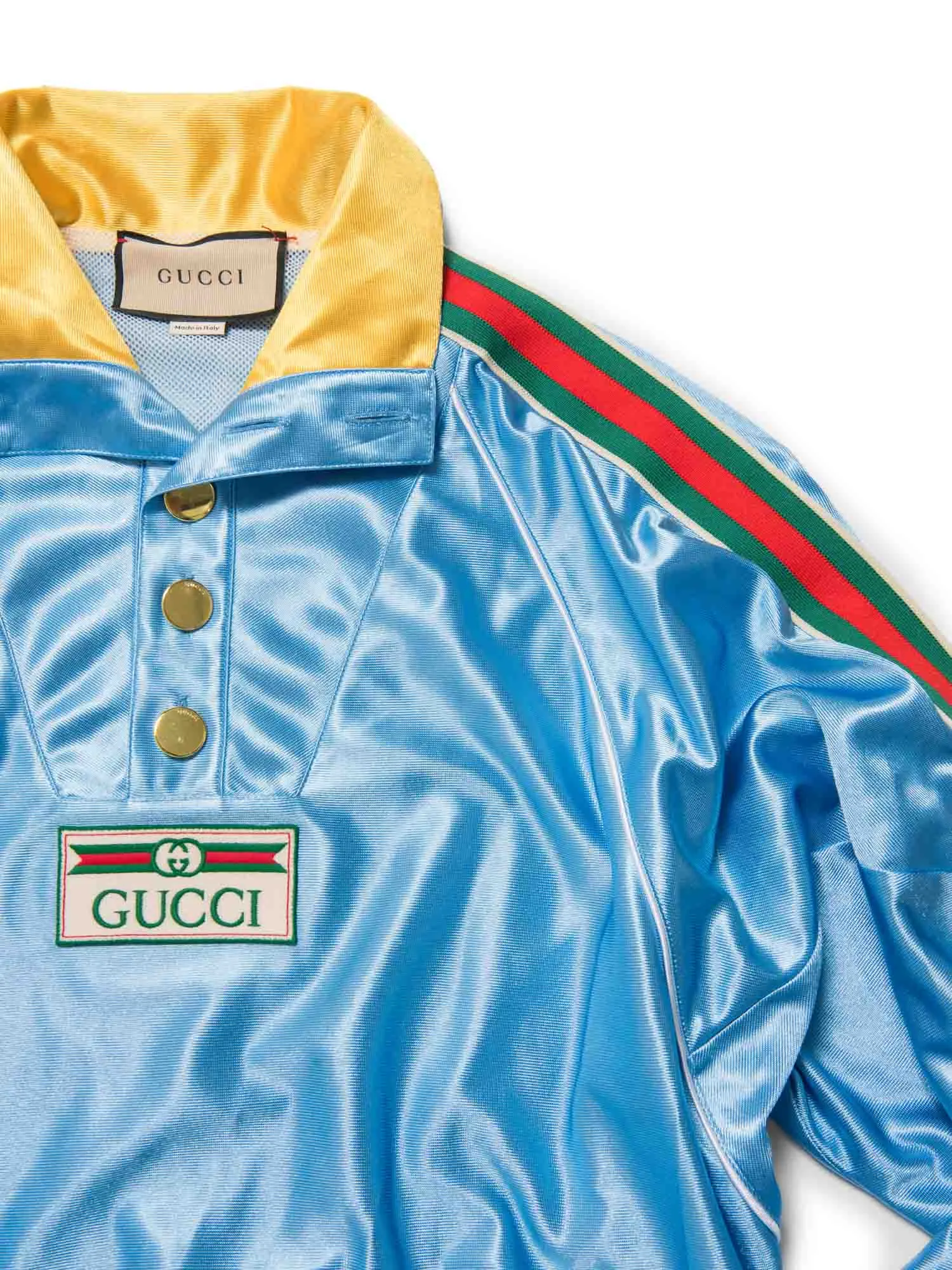 Gucci GG Logo Web Unisex Tracksuit Jacket Blue Multicolor