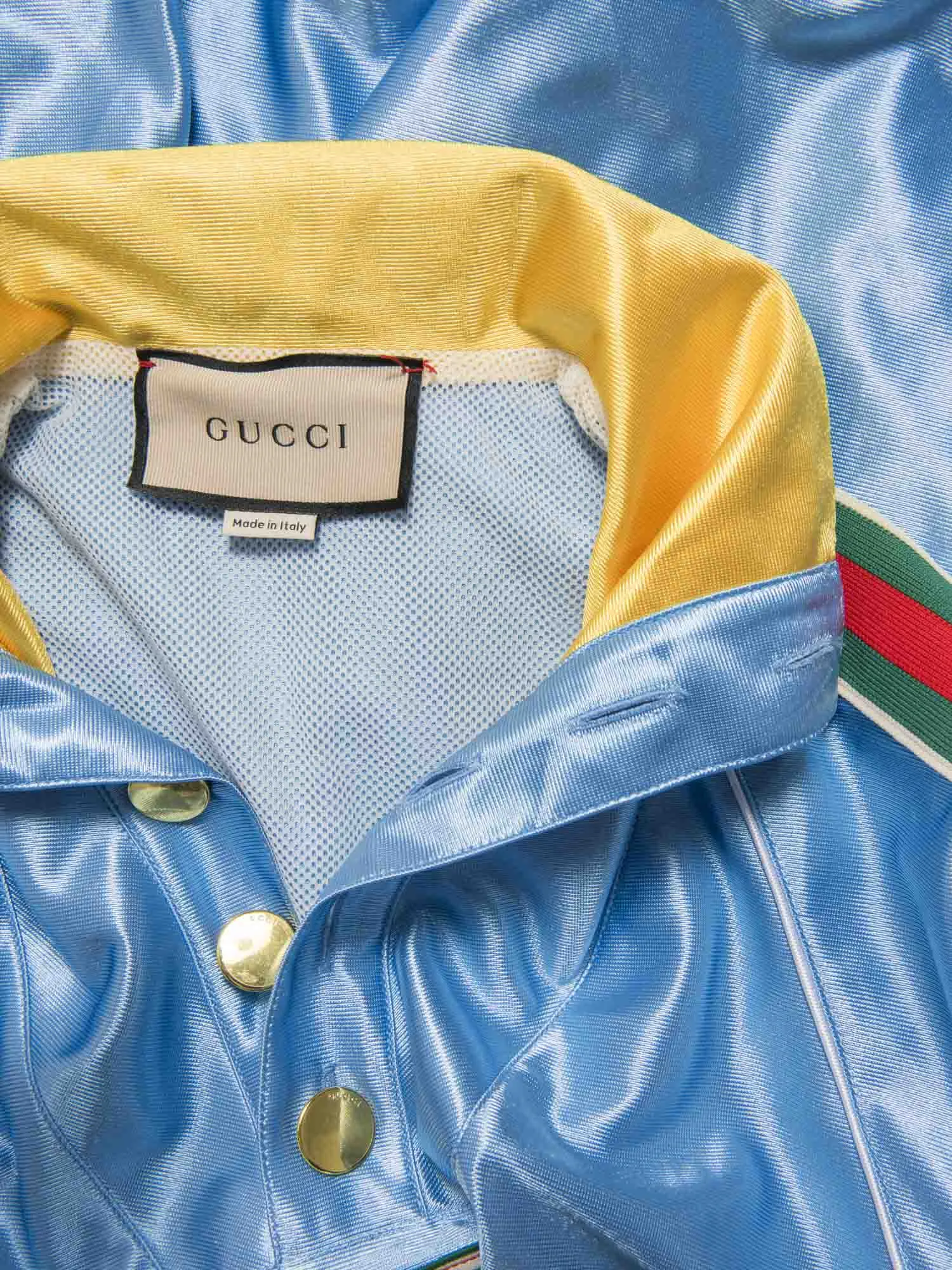 Gucci GG Logo Web Unisex Tracksuit Jacket Blue Multicolor